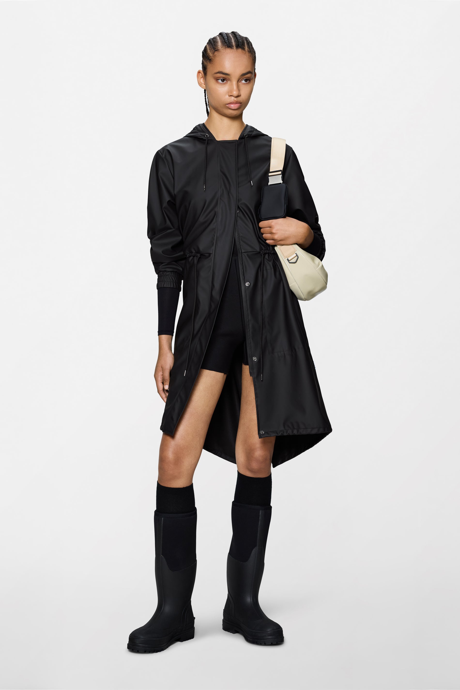 RAINS String W Parka Black Jacket