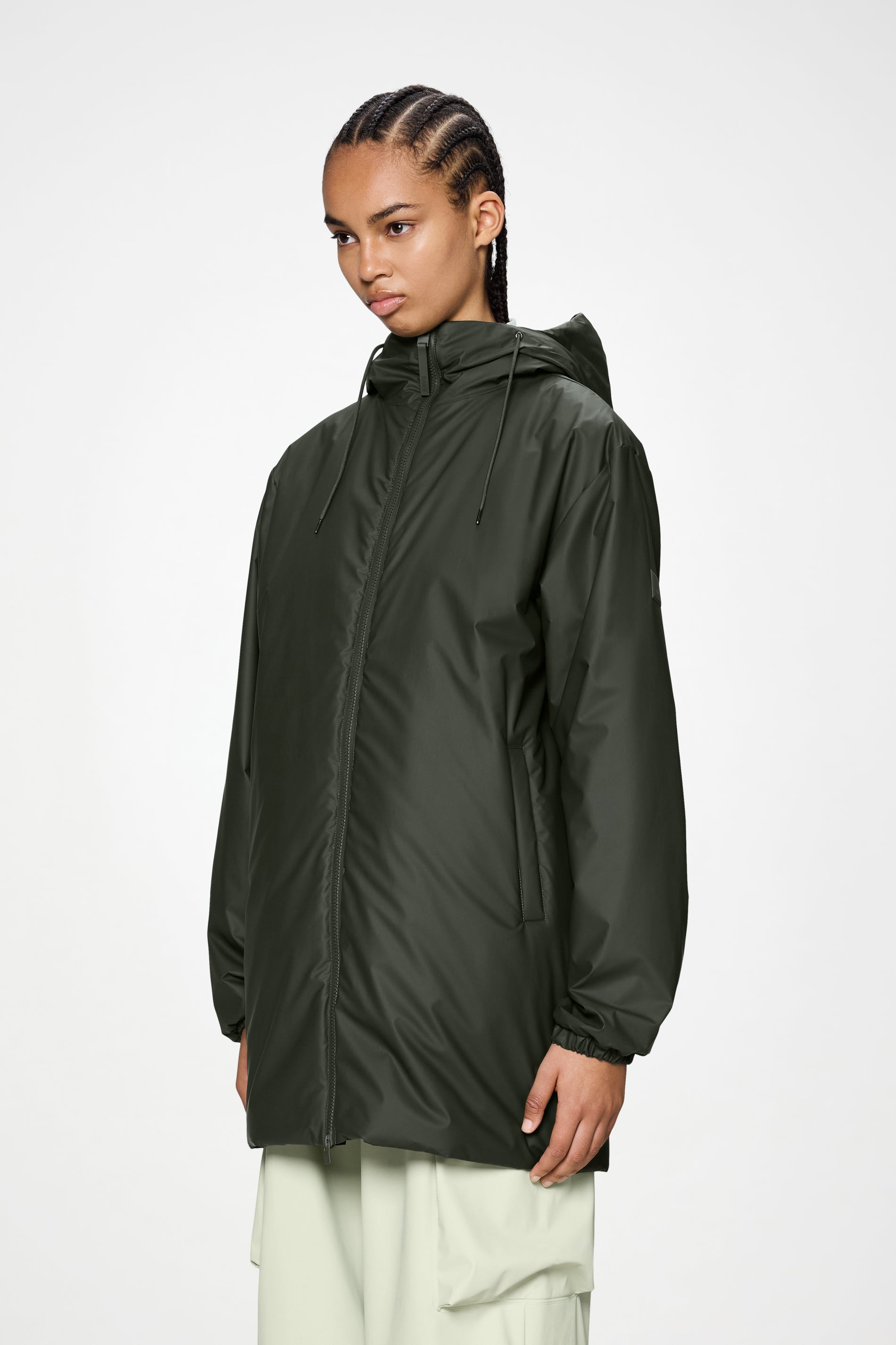 RAINS Lohja Long Insulated Jacket Green Jacket