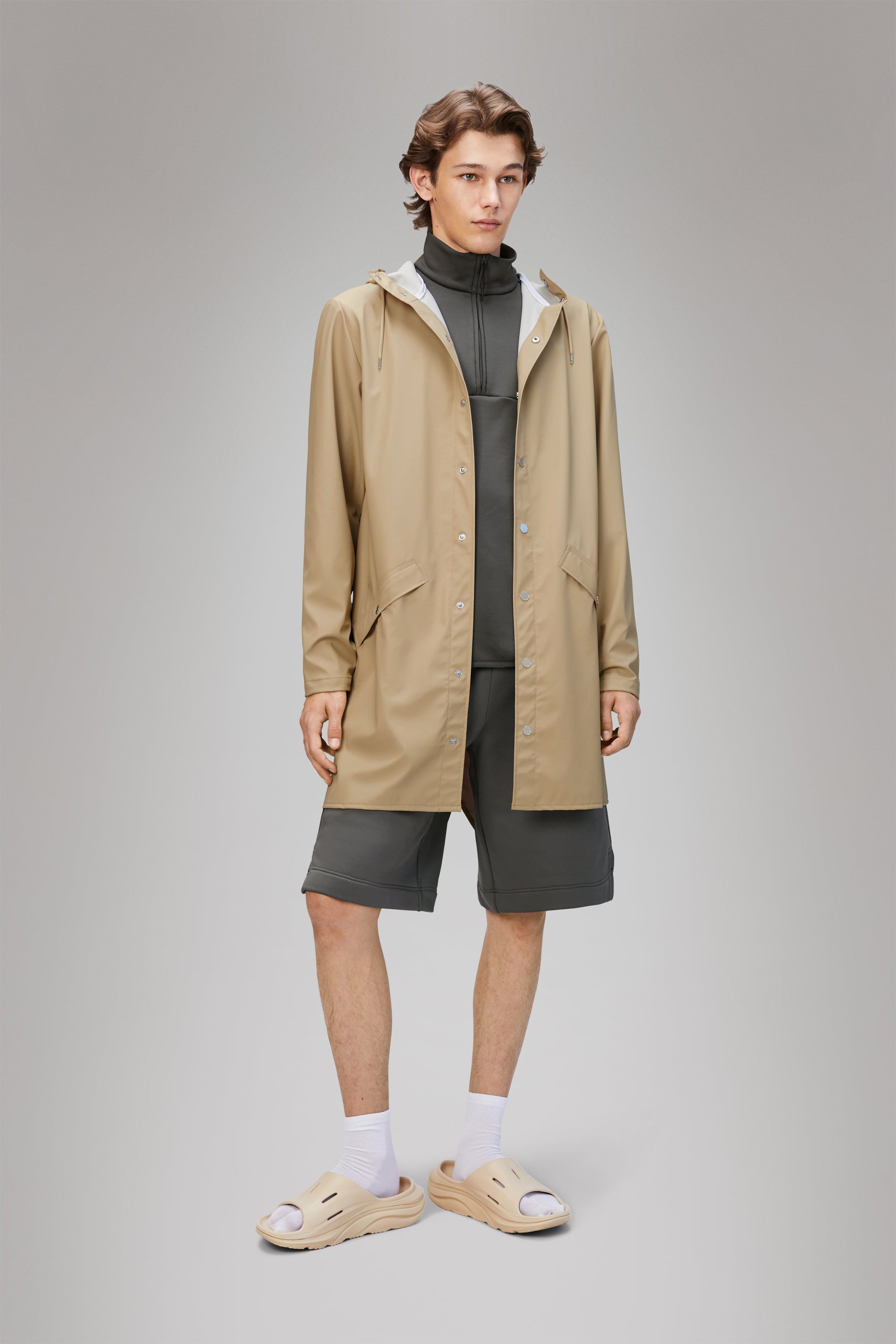 RAINS Long Jacket Sand Jacket