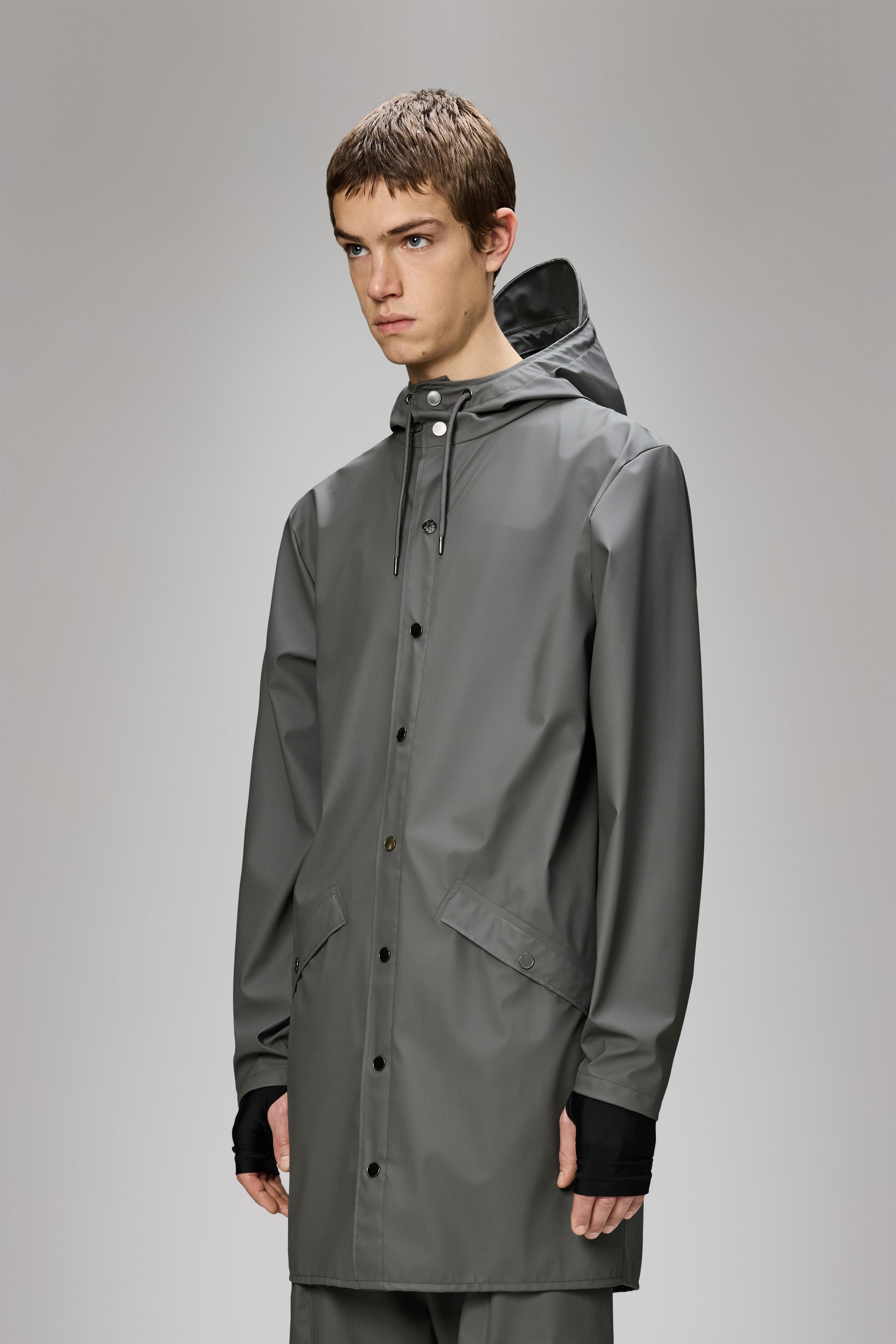 RAINS Long Jacket Grey Jacket
