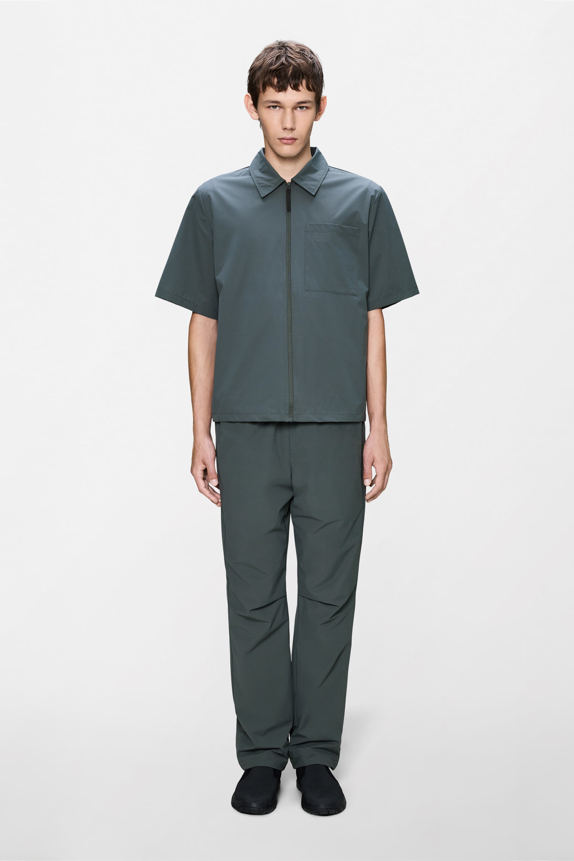 RAINS Mito Short Sleeve Shirt Dark Grey Short Sleeve