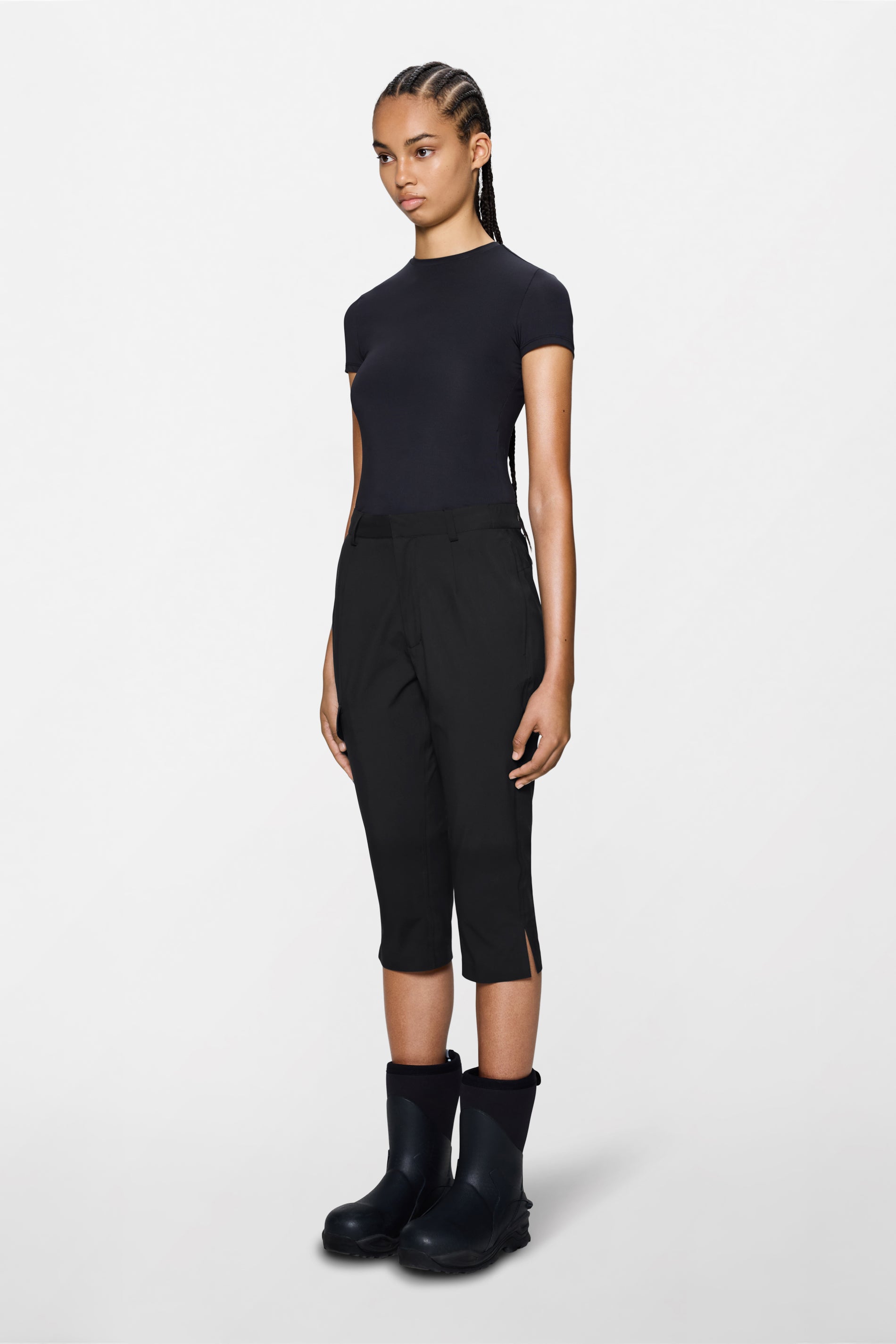 RAINS Suva Hardshell W Capri Black Pants