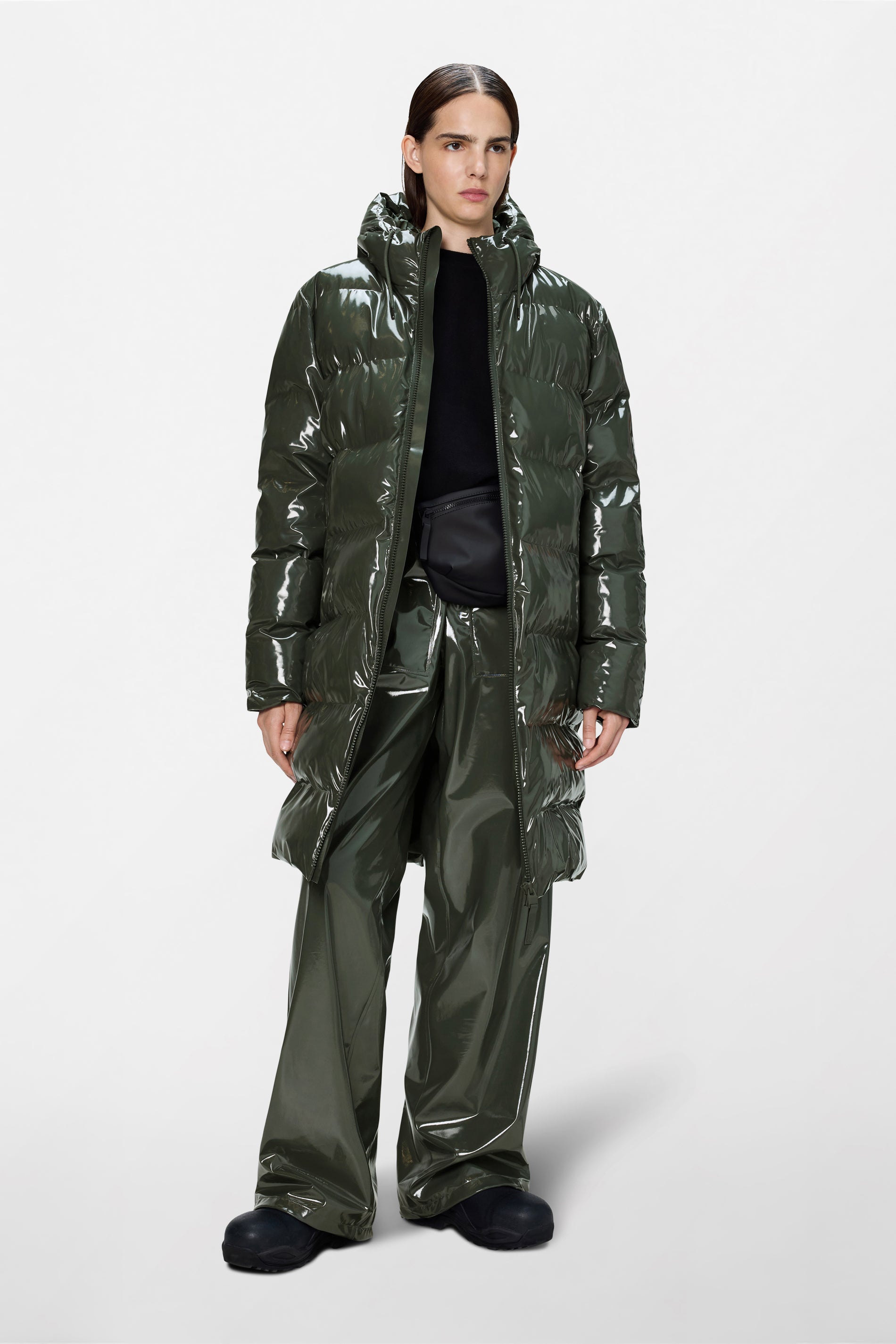 RAINS Alta Longer Puffer Jacket Swamp Jacket