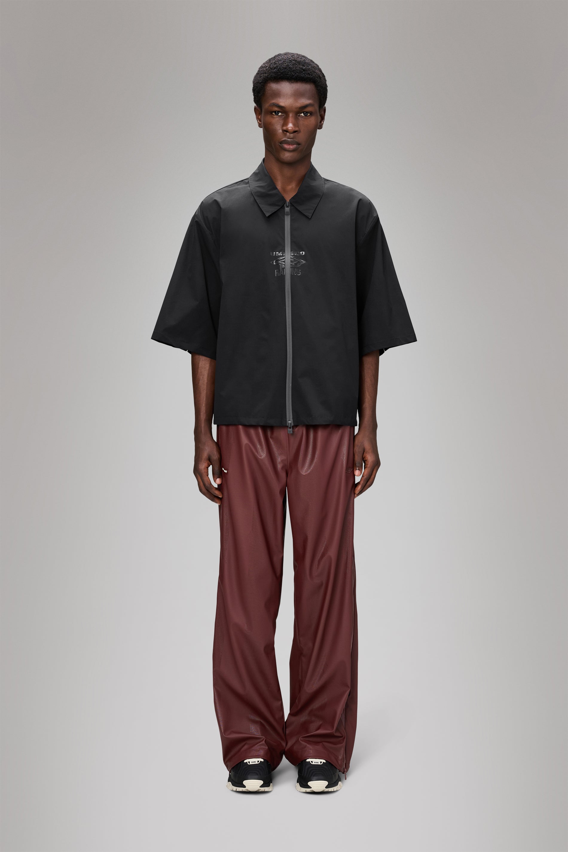 RAINS Rains x Umbro Drill Overshirt Black Short Sleeve