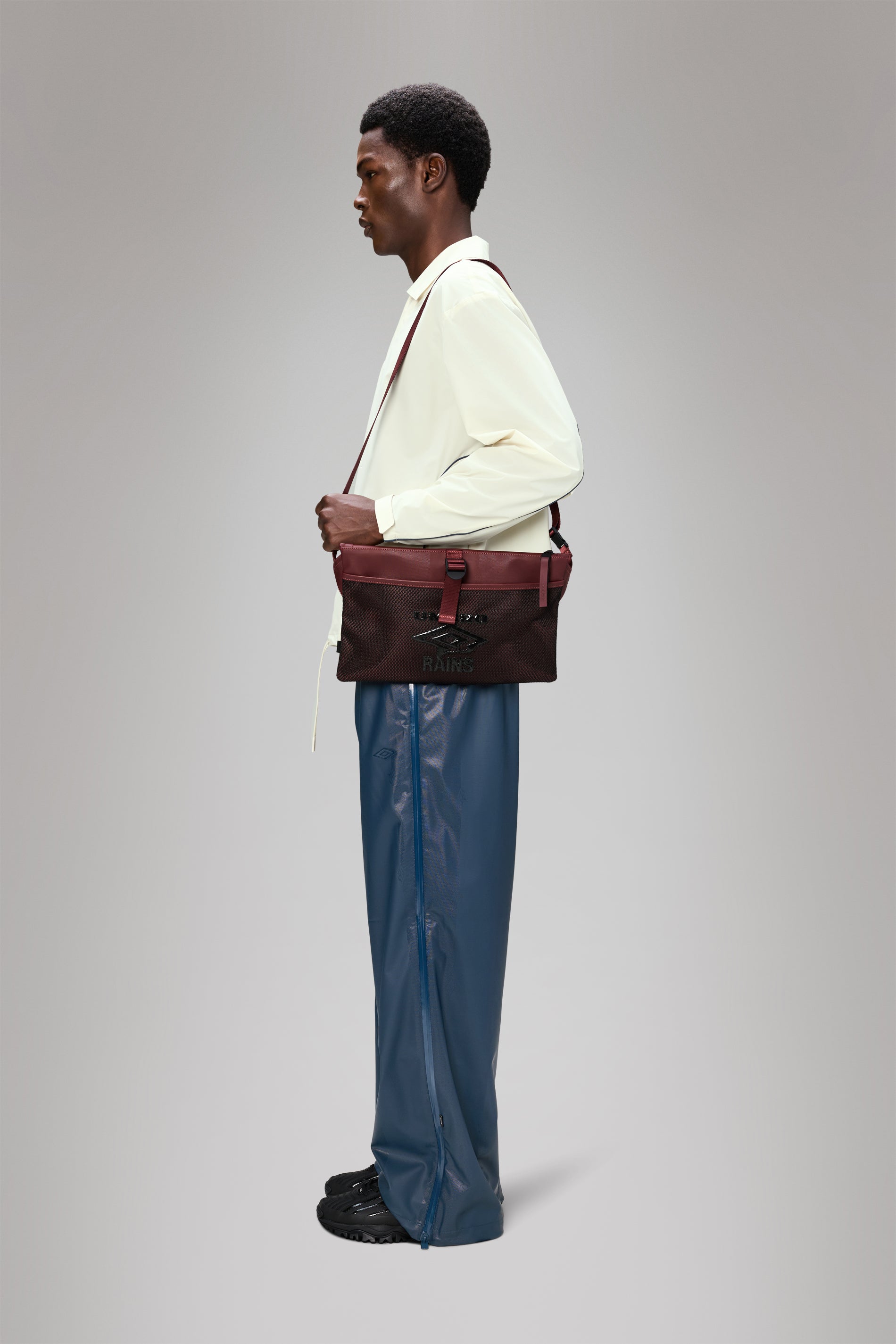 RAINS Rains x Umbro Transfer Musette Bag Maroon Red Crossbody