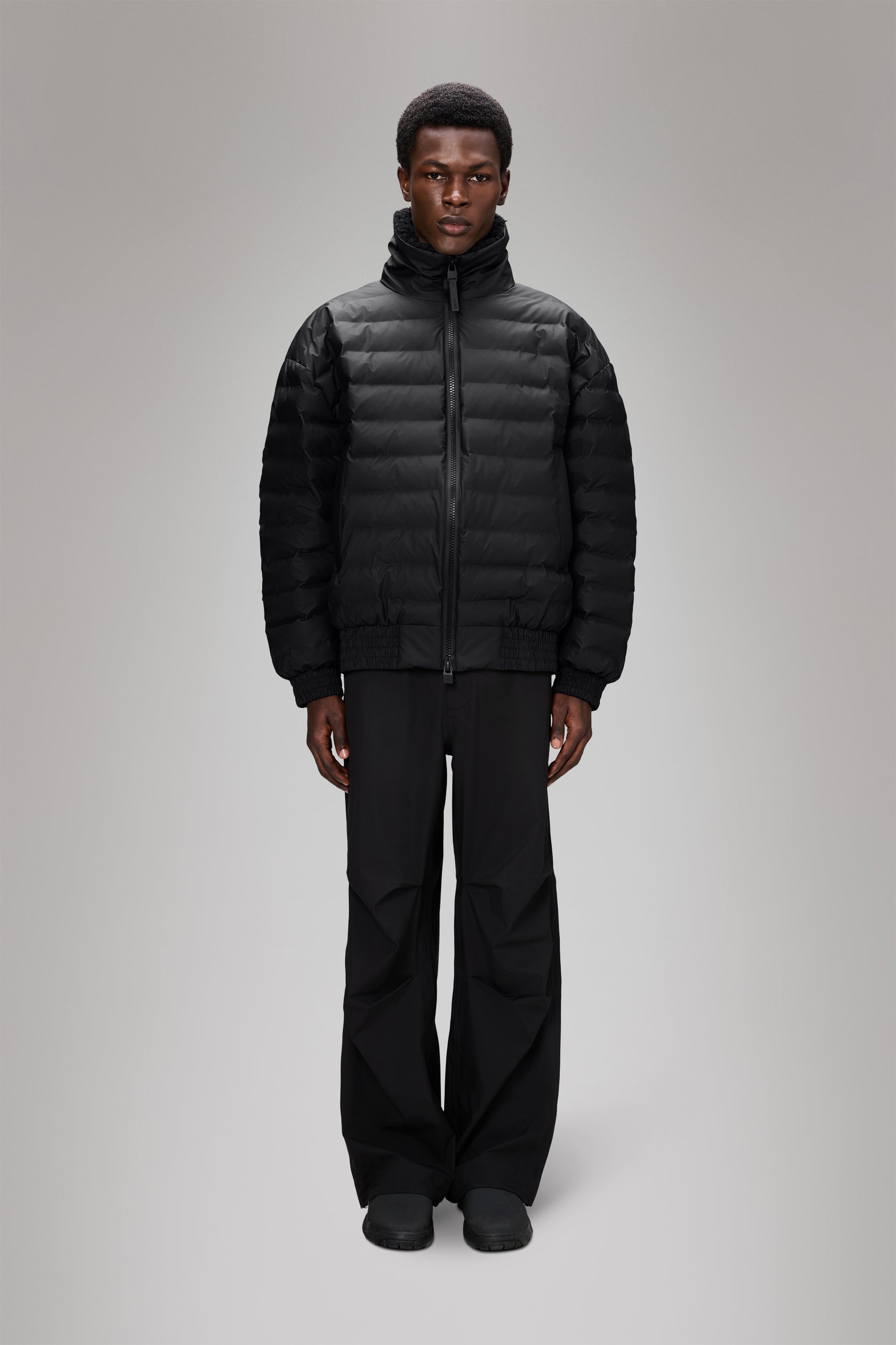 RAINS Lohja Vision Puffer Bomber Jacket Black Jacket