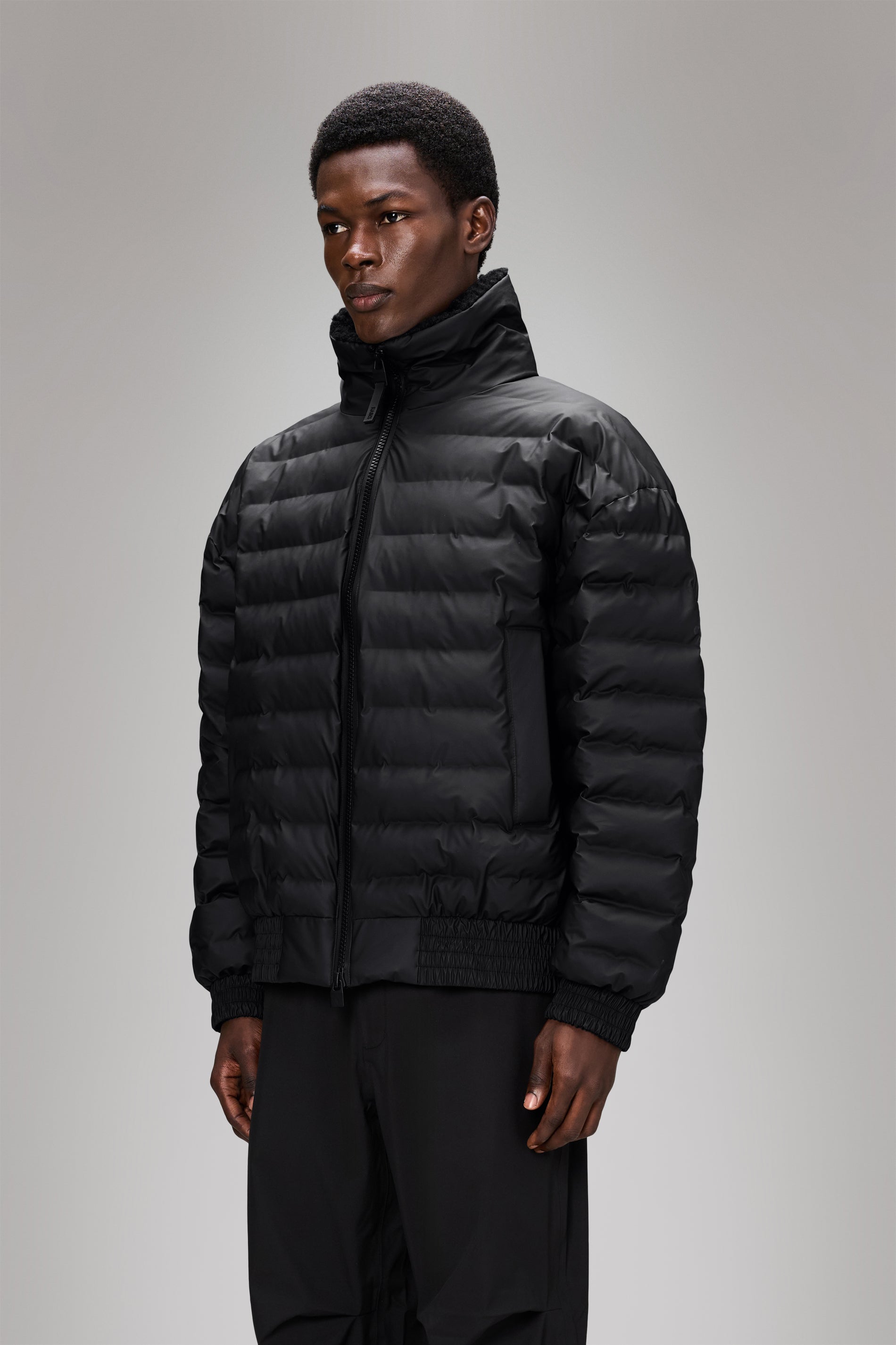 RAINS Lohja Vision Puffer Bomber Jacket Black Jacket