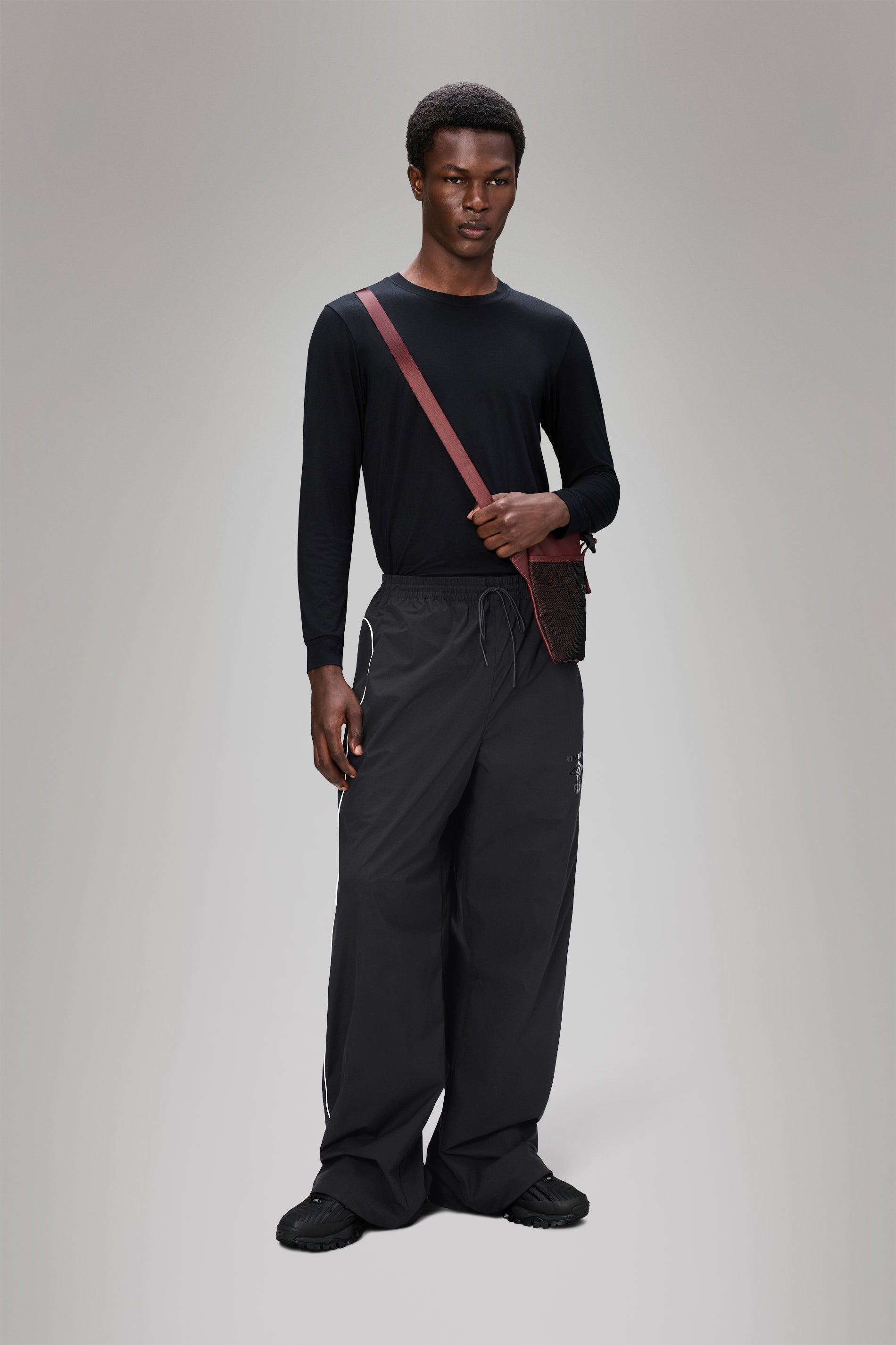 RAINS Rains x Umbro Drill Pants Wide Black Pants