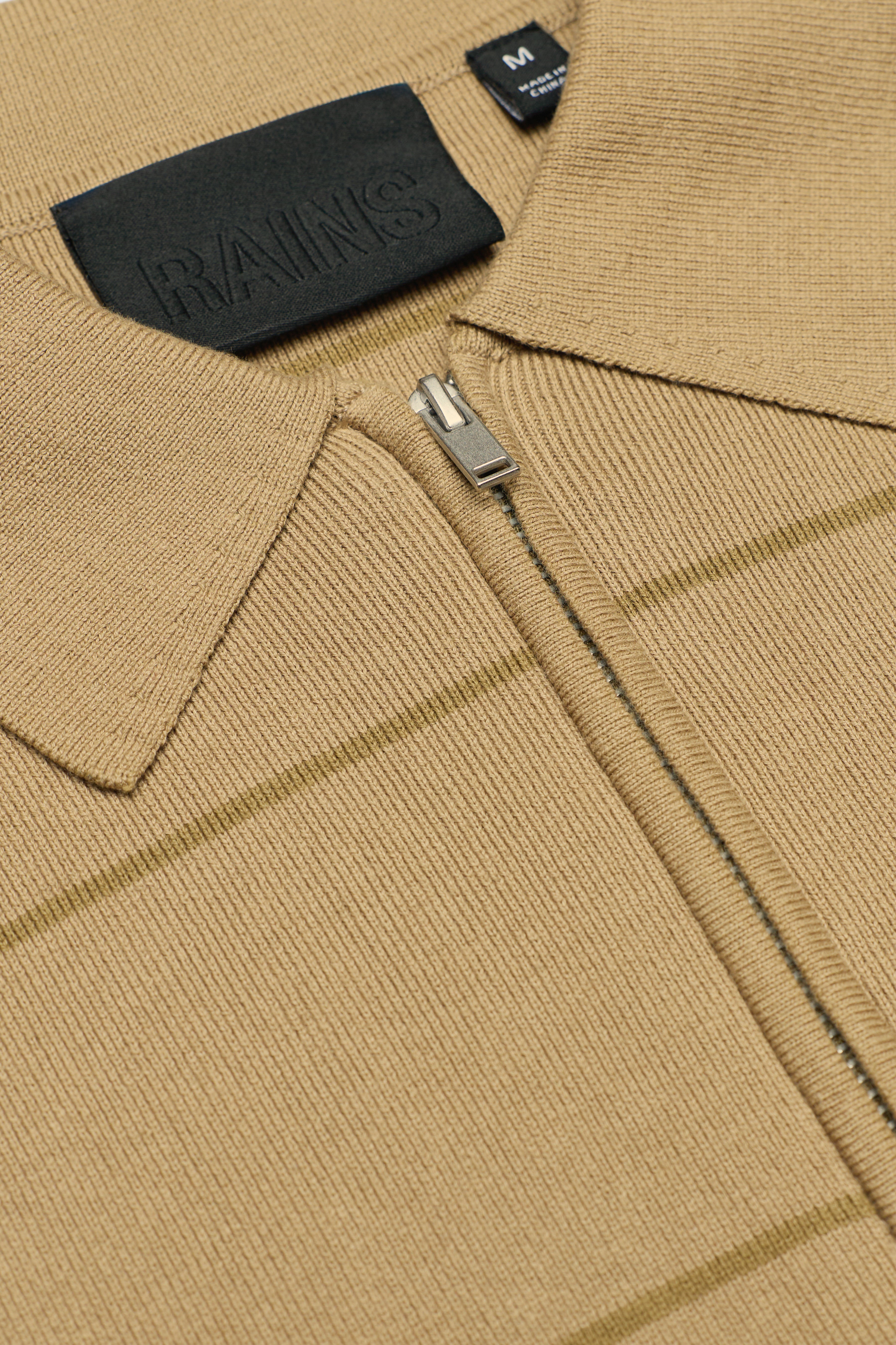 Striped Knit Long Sleeve Polo