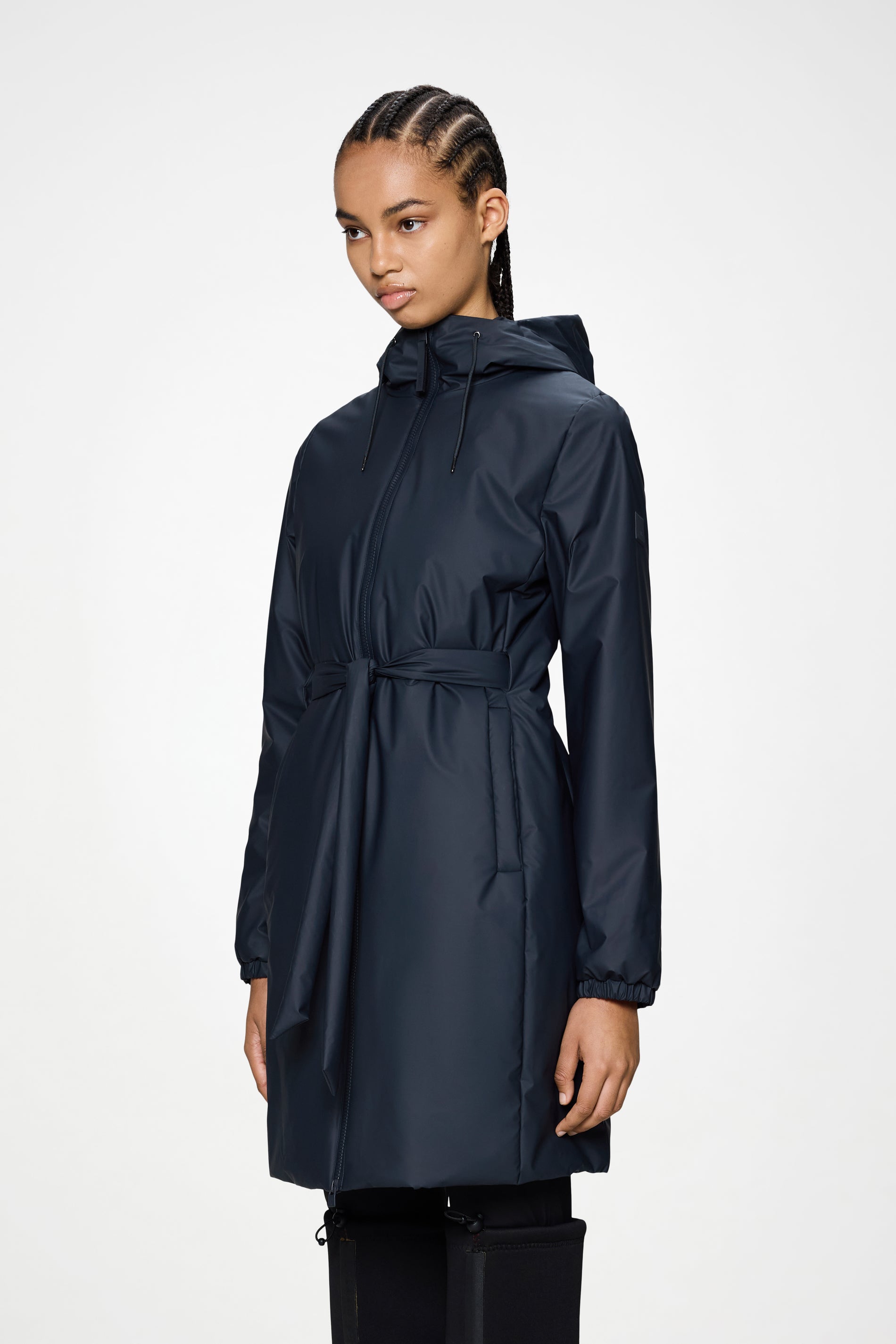 RAINS Lohja Long Insulated Curve Jacket Navy Jacket