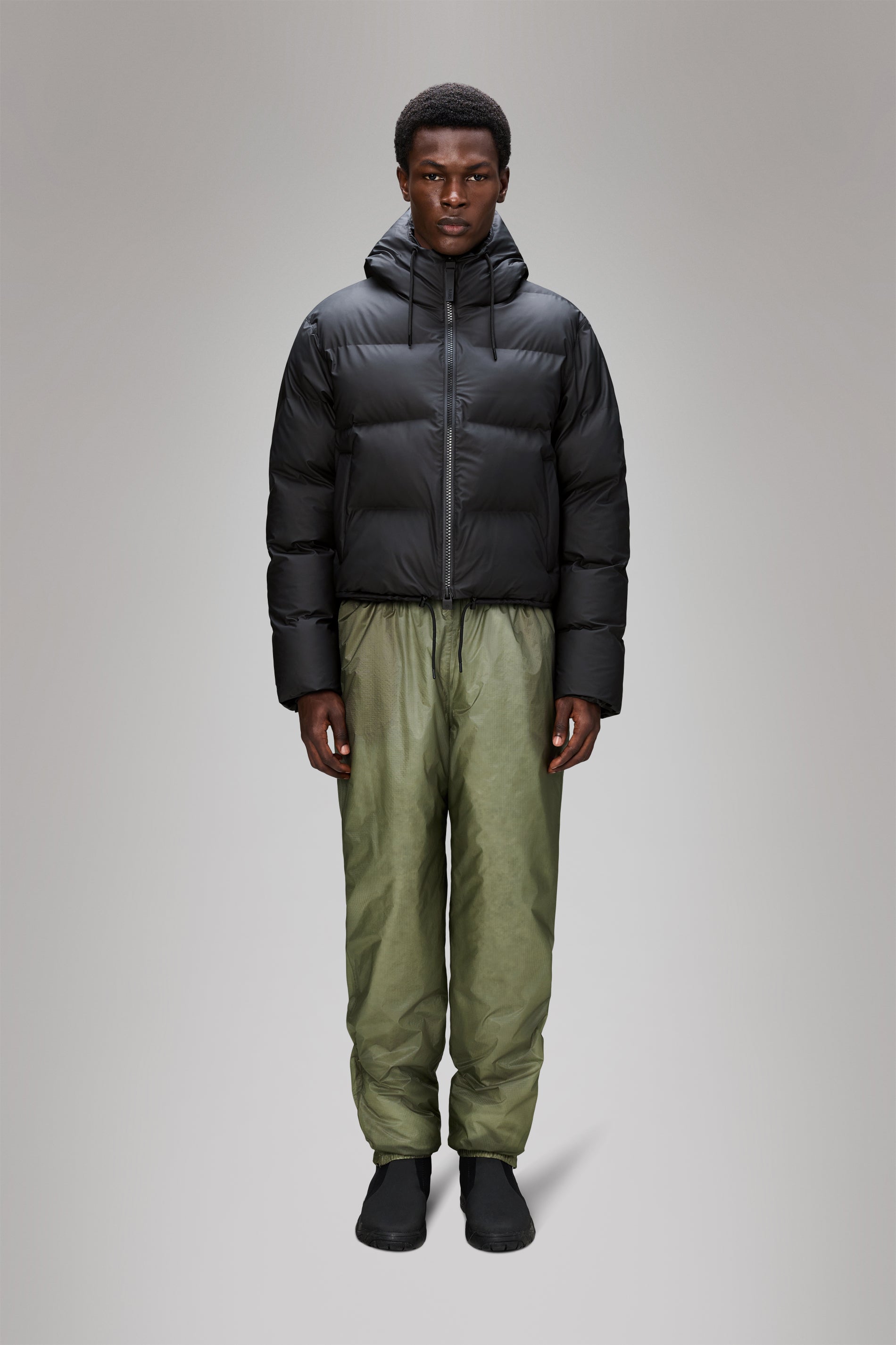 RAINS Alta Short Puffer Jacket Black Jacket