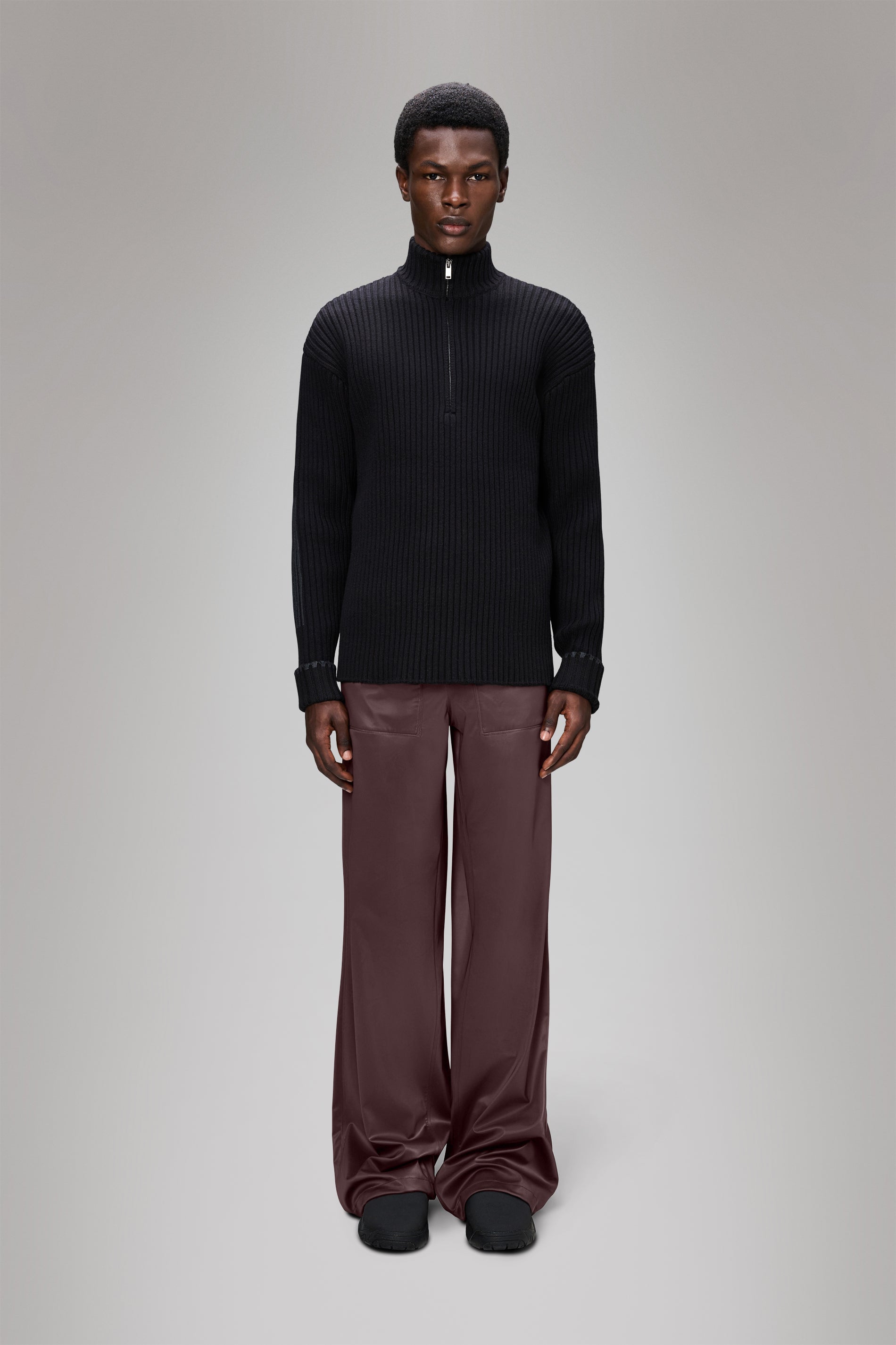 RAINS Sapa Half Zip Knit Black Half Zip