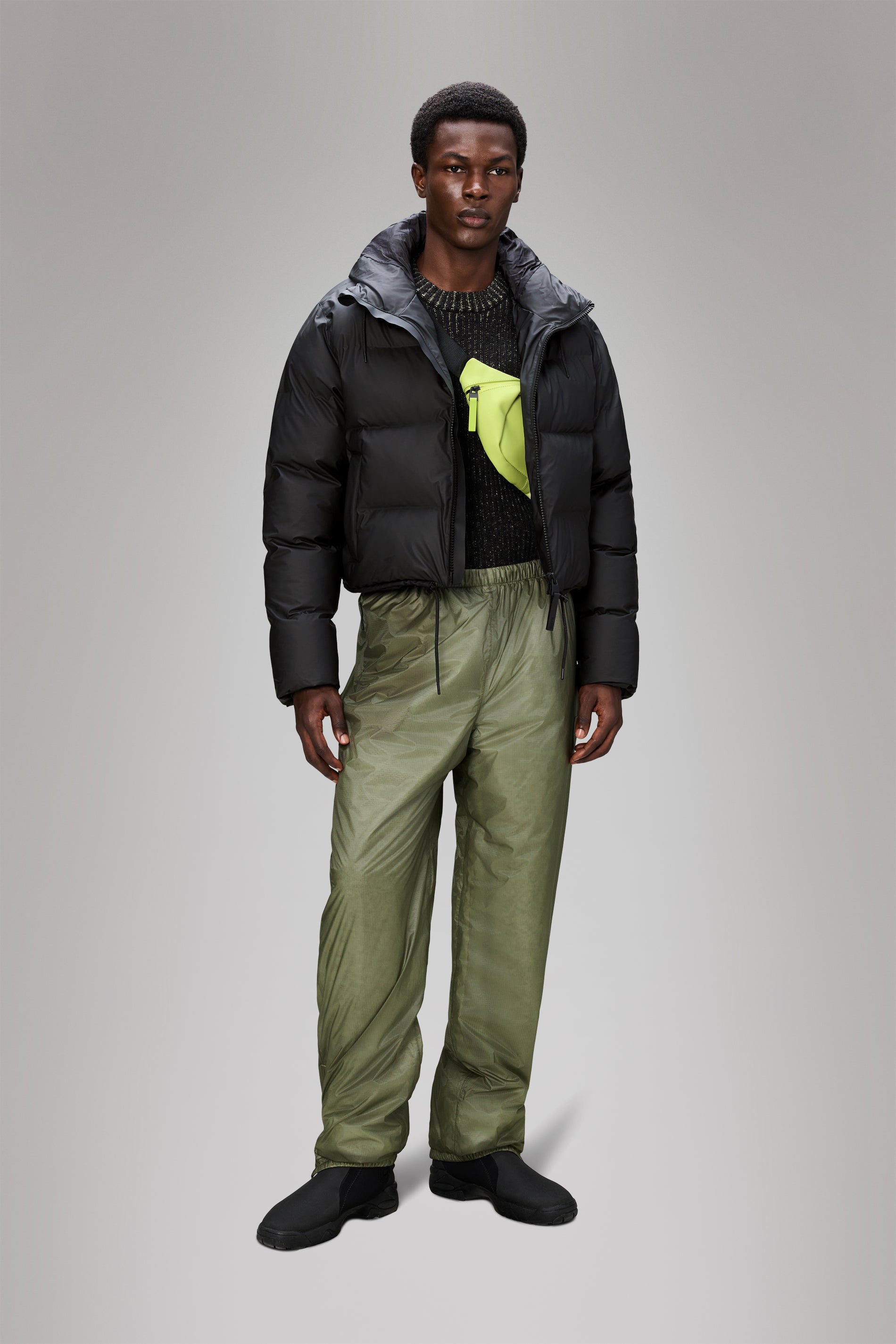 RAINS Alta Short Puffer Jacket Black Jacket