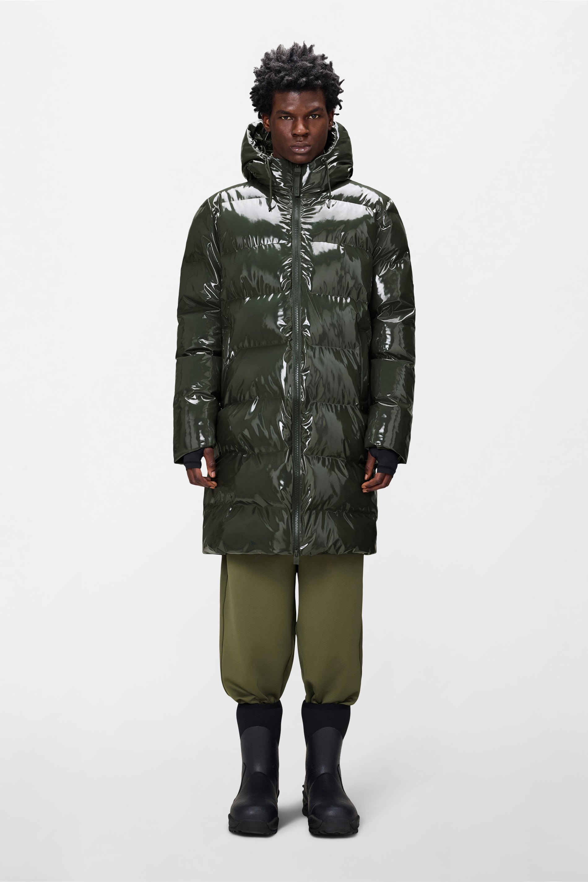 RAINS Alta Longer Puffer Jacket Swamp Jacket
