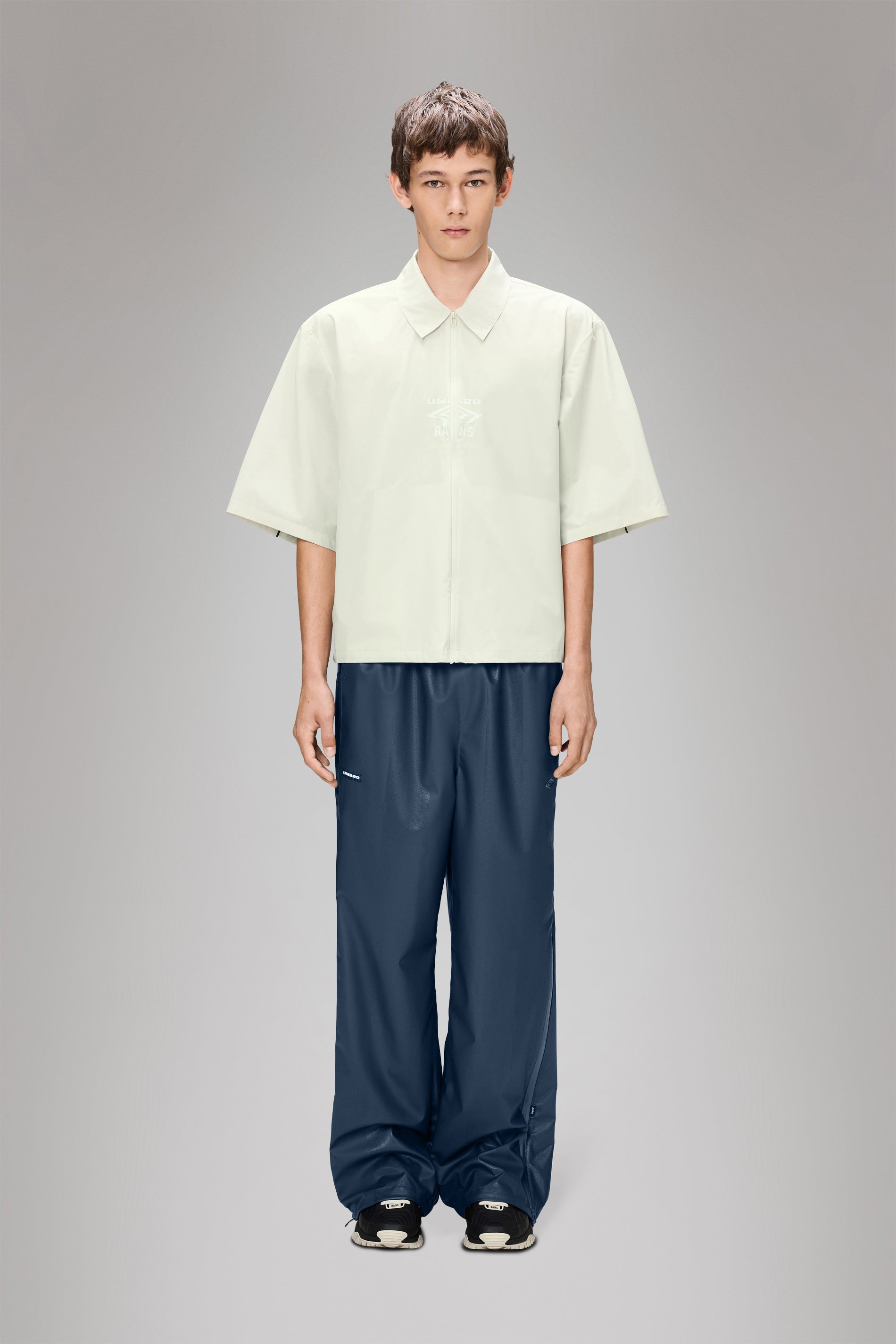 RAINS Rains x Umbro Drill Overshirt Vintage White Short Sleeve