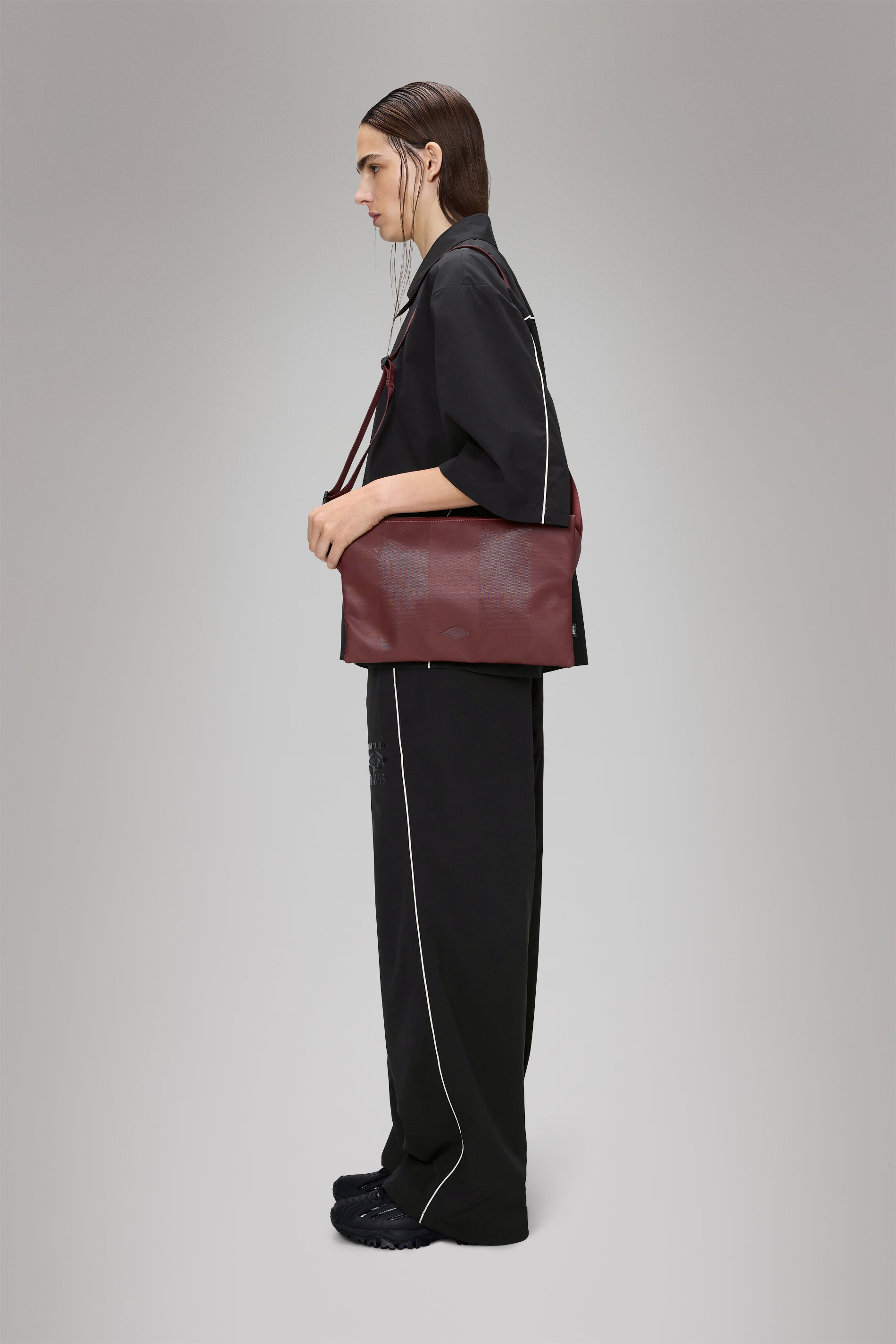 RAINS Rains x Umbro Transfer Musette Bag Maroon Red Crossbody