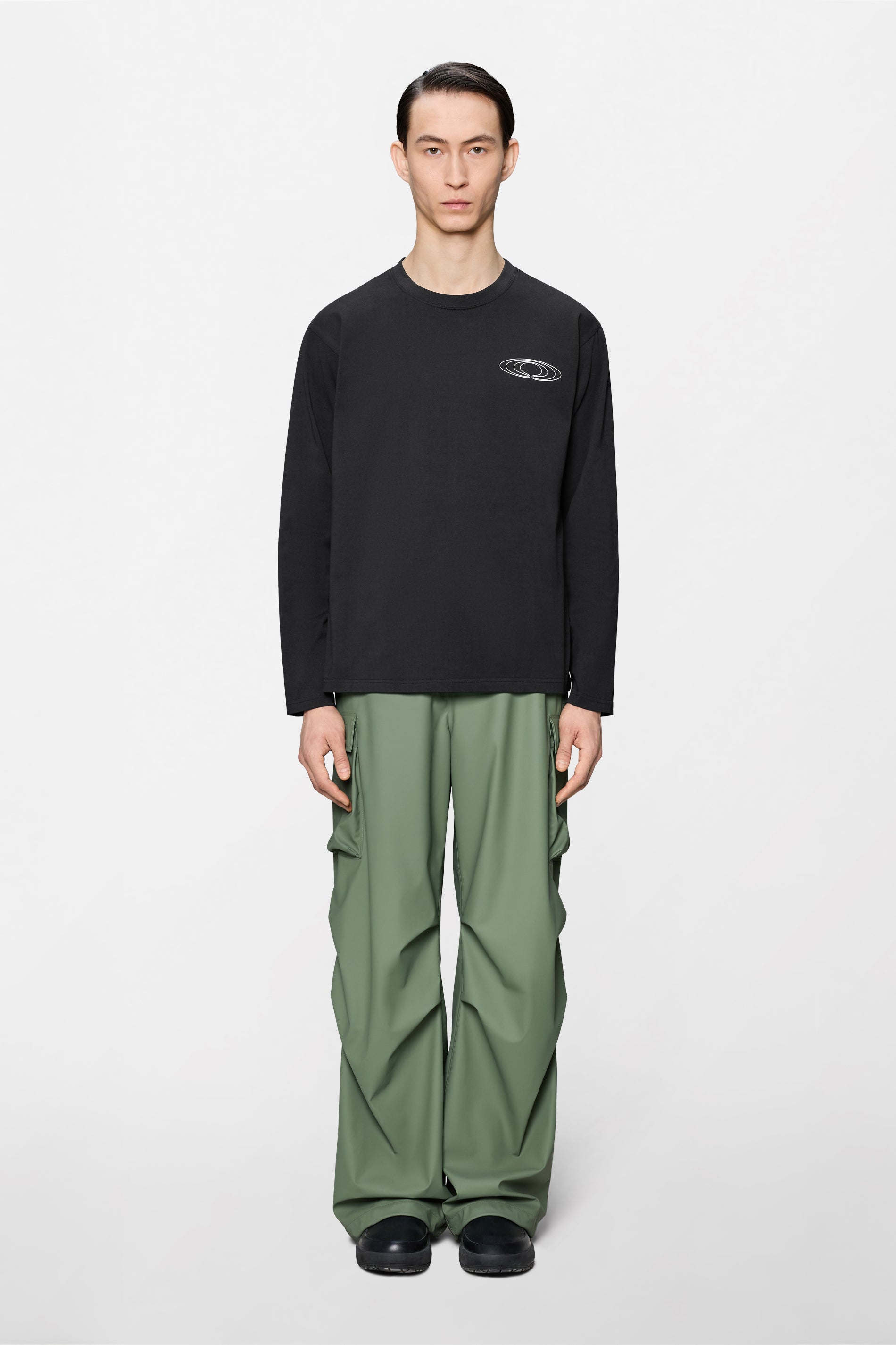 RAINS Classic Long Sleeve T-Shirt Black Long Sleeve