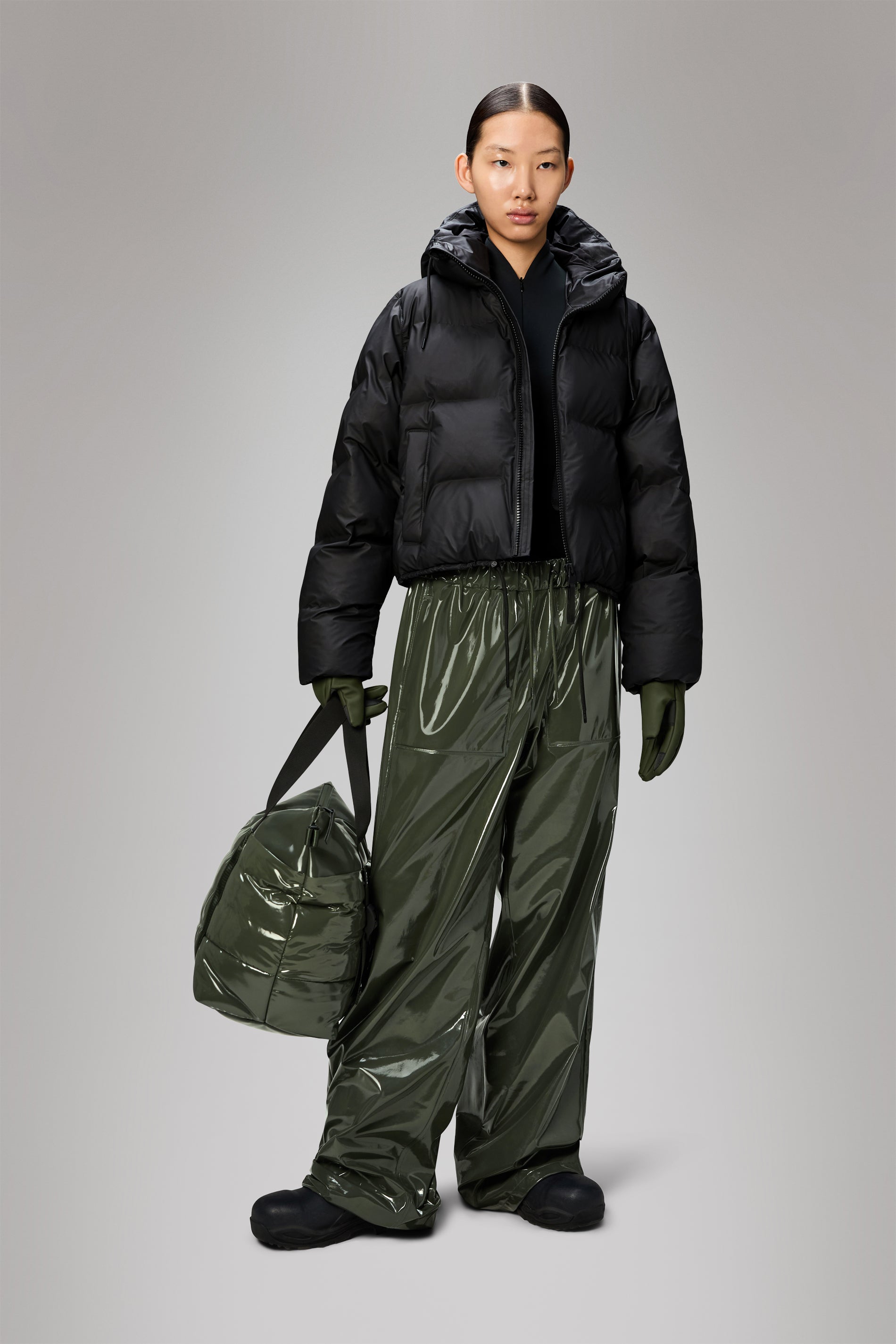 RAINS Alta Short Puffer Jacket Black Jacket