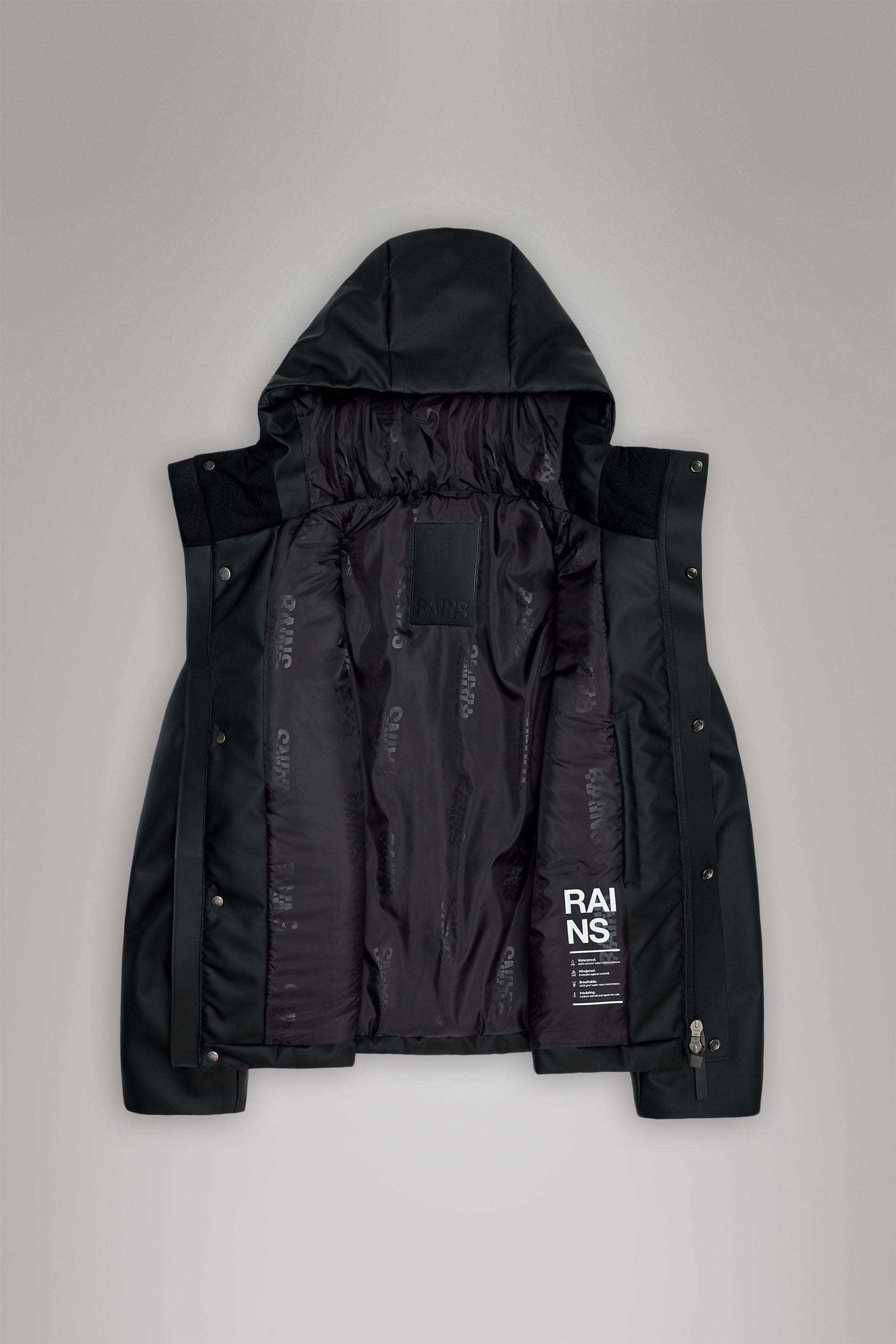 RAINS Nome Short W Parka Black Jacket