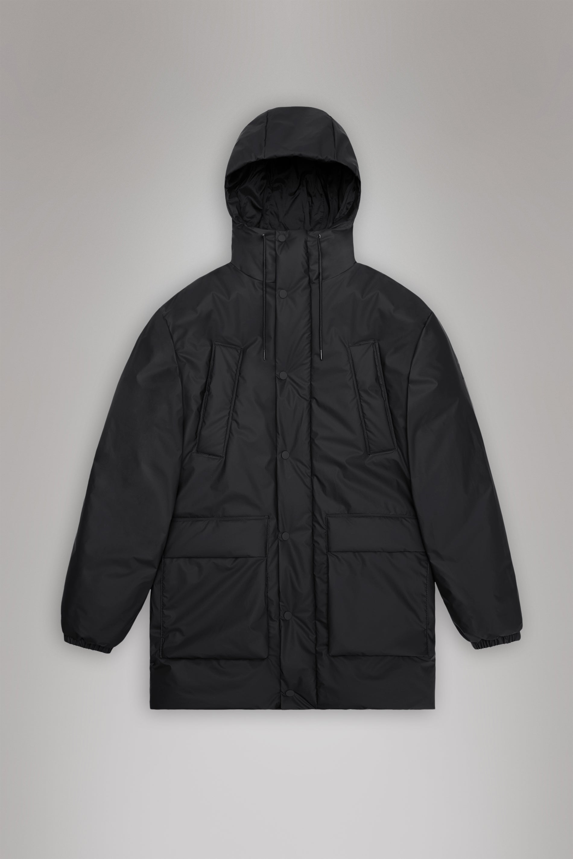 RAINS Lohja Long Insulated Cargo Jacket Black Jacket