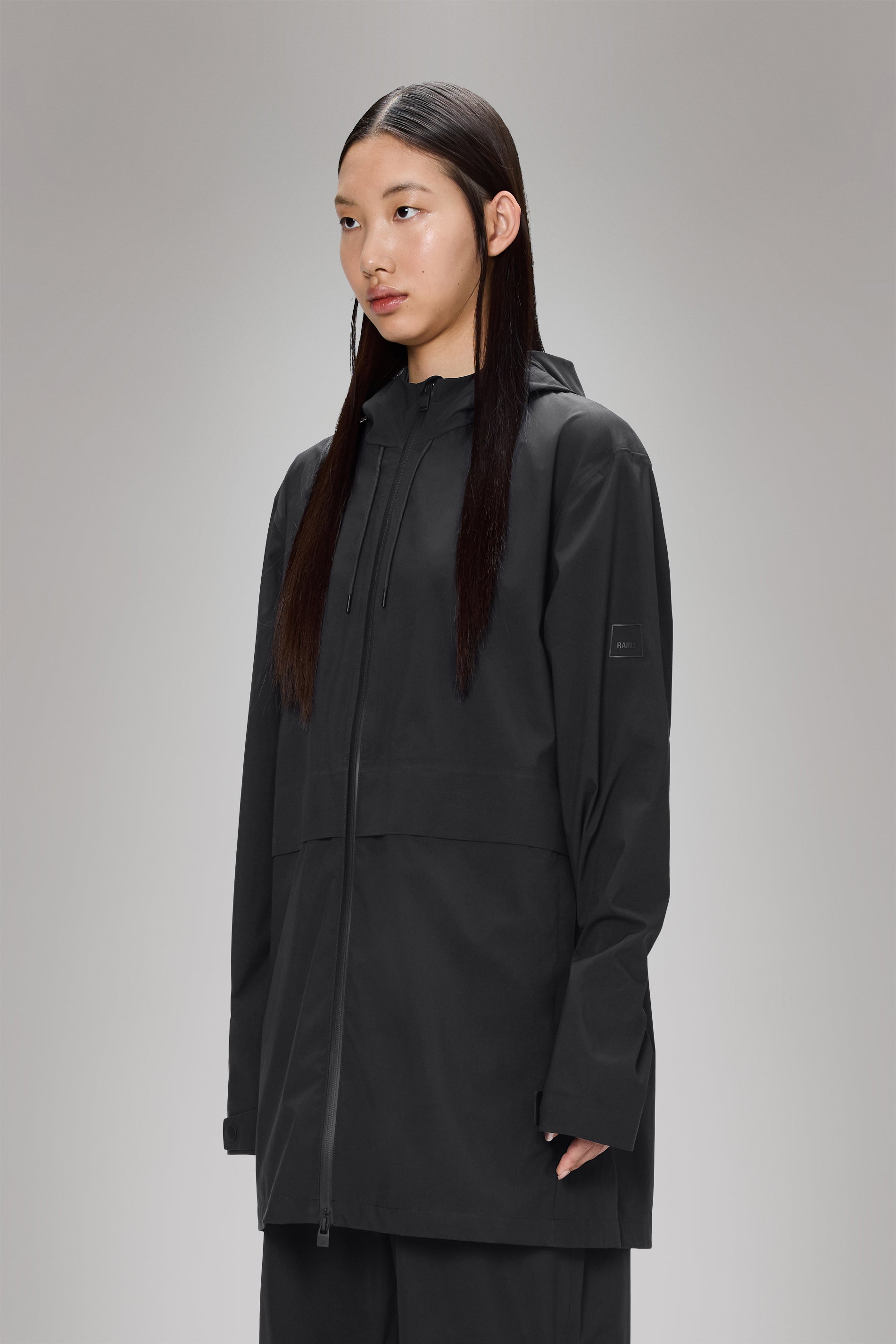 RAINS Suva Hardshell Long Jacket Black Jacket