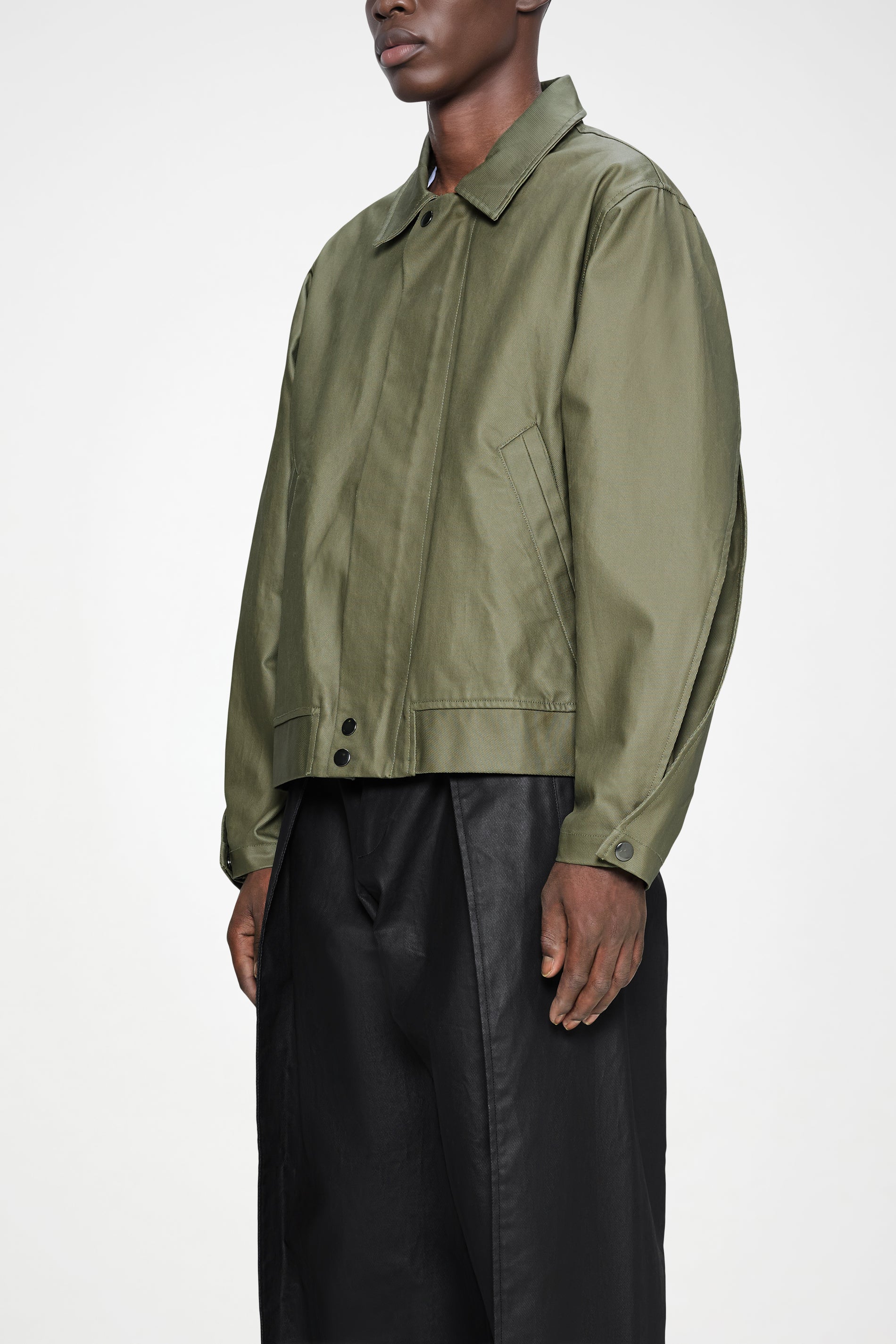 RAINS Heavy Woven Overshirt Moss Long Sleeve