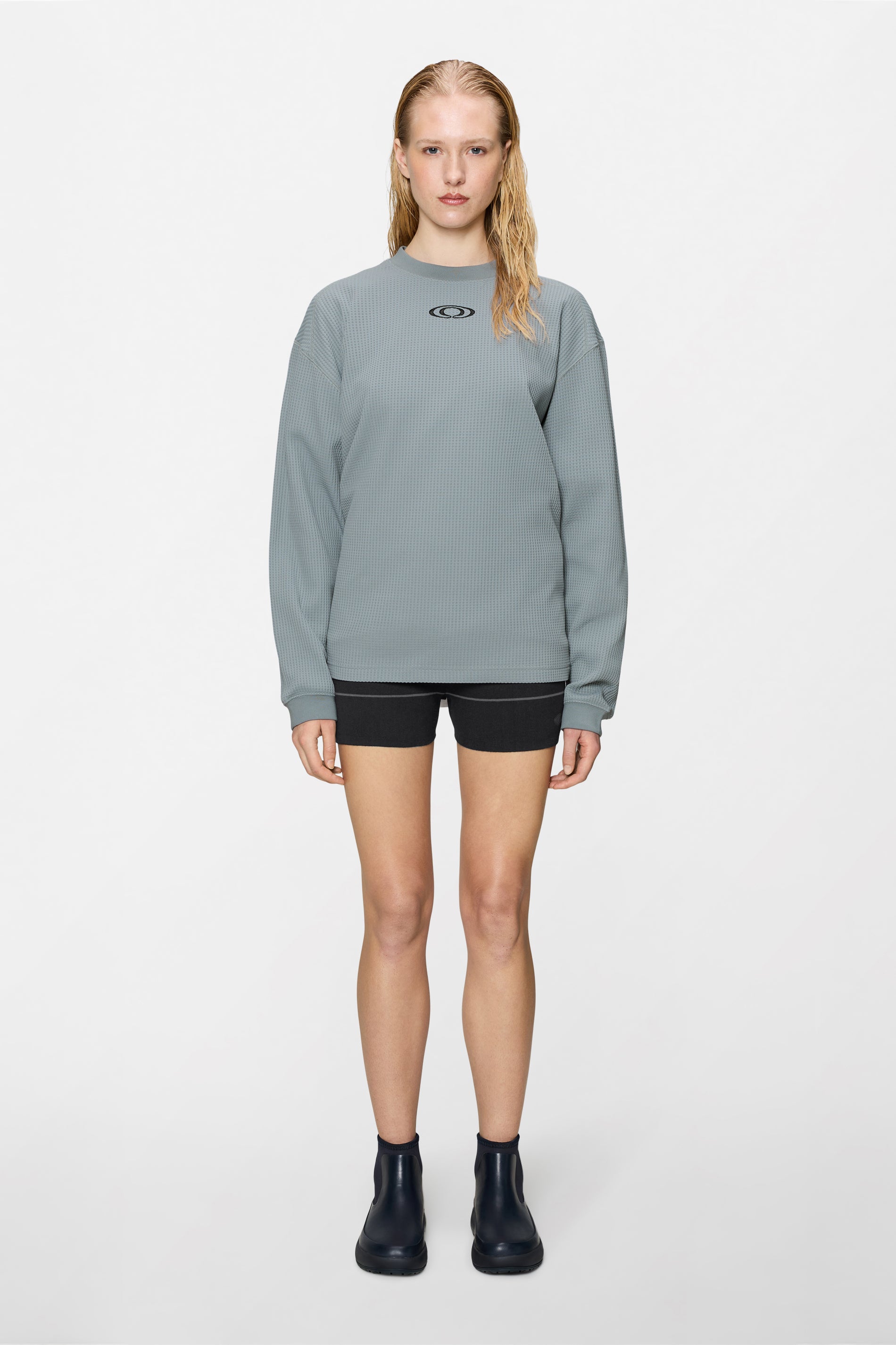 RAINS Waffle Long Sleeve T-shirt Splash Pool Long Sleeve