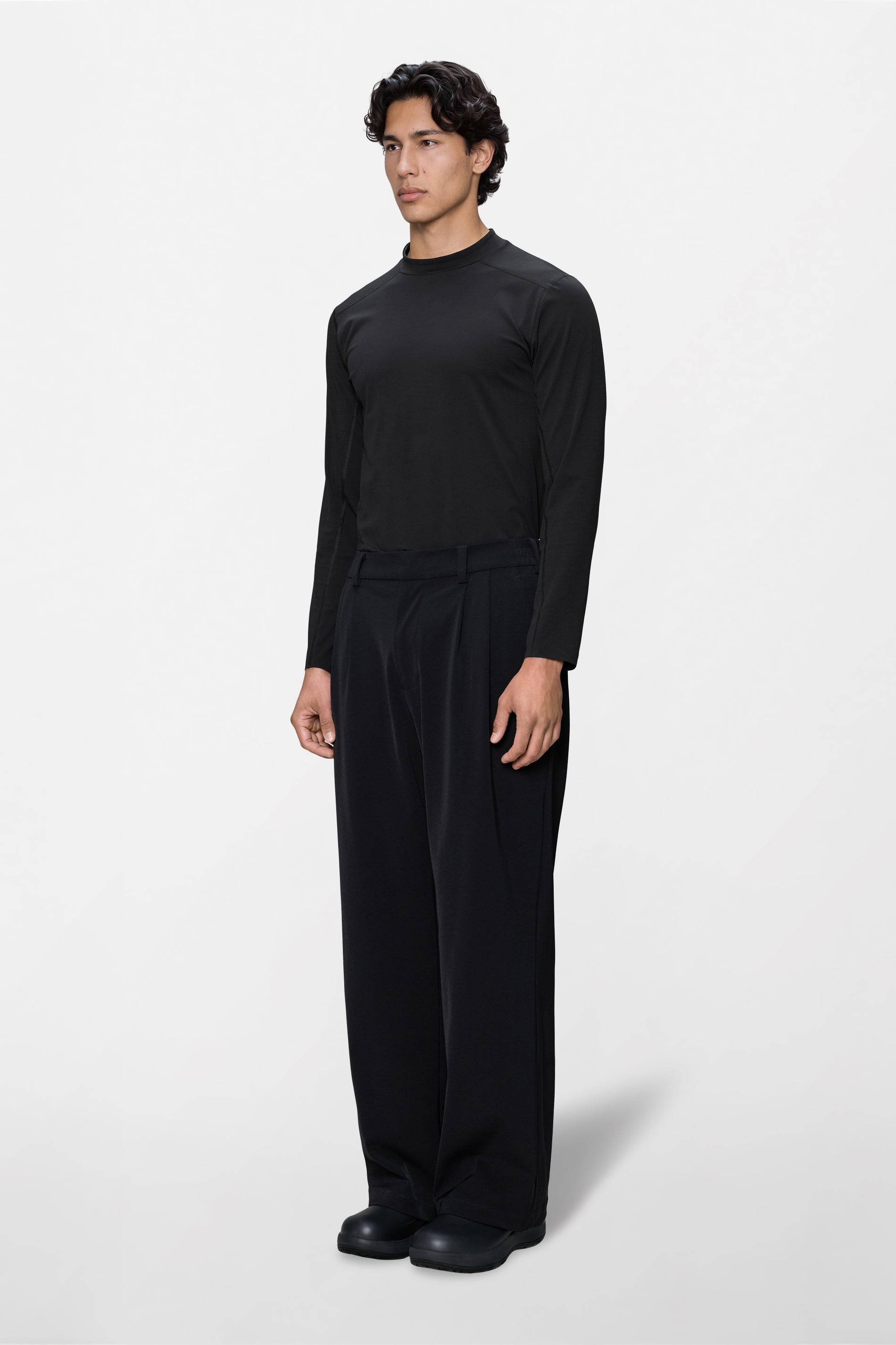 RAINS Tech Woven Pants Wide Black Pants