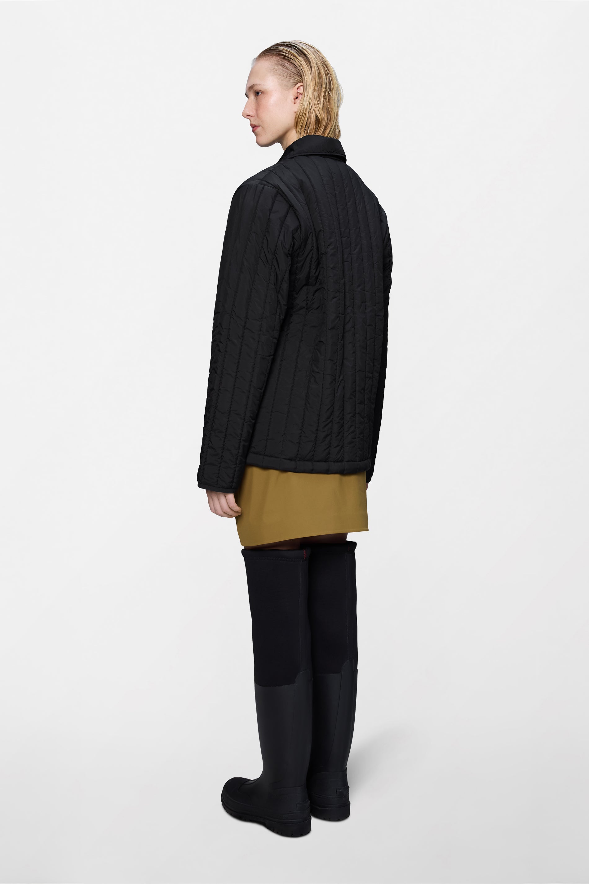 RAINS Banja Liner Overshirt Black Long Sleeve