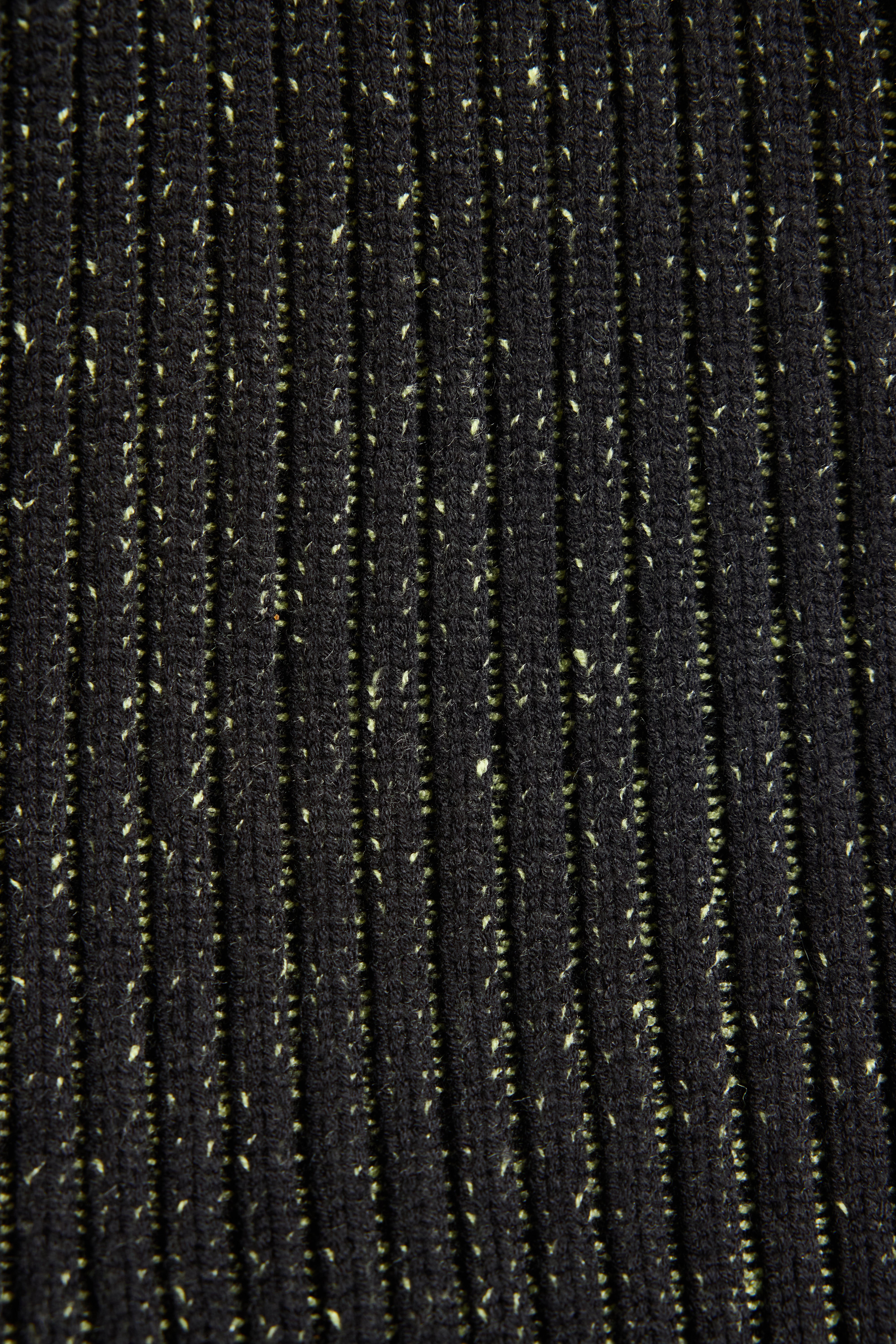 RAINS Sapa Knit Crew Neck Black/Acid Long Sleeve