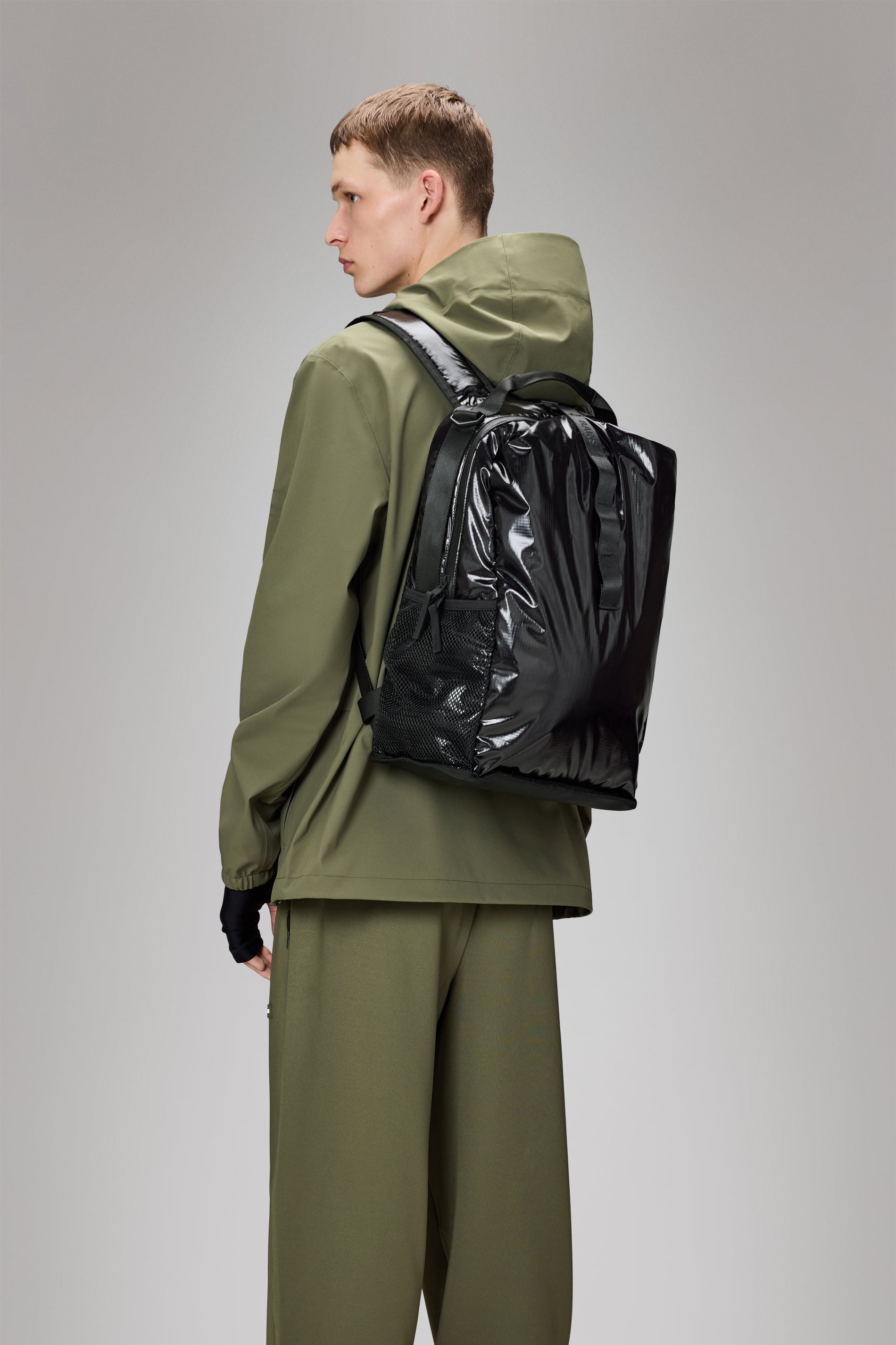 RAINS Sibu Clip Front Backpack Black Backpack