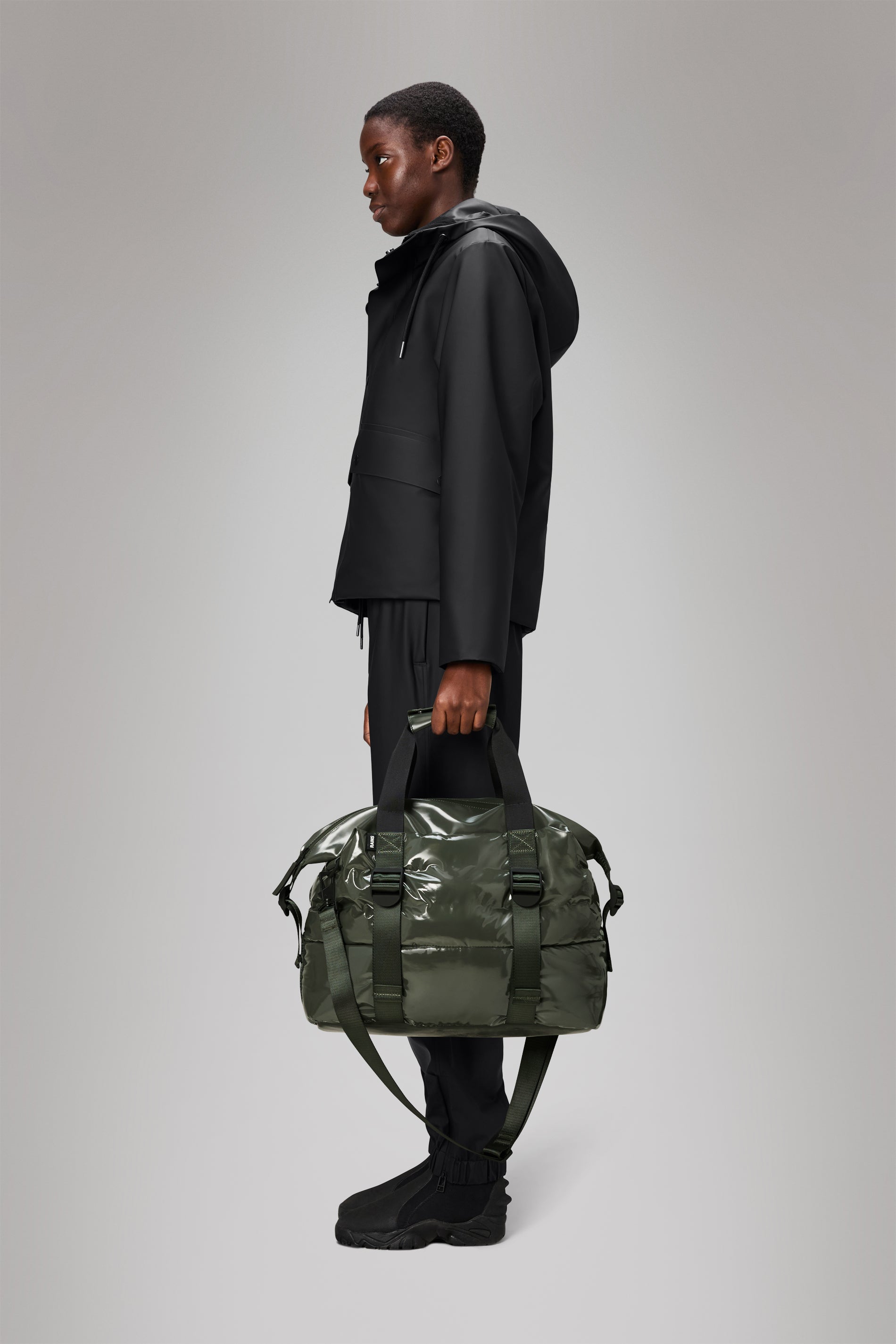 RAINS Puffer Mix Weekend Bag Small Swamp 36L H27 x D26 x W52 cm Weekender