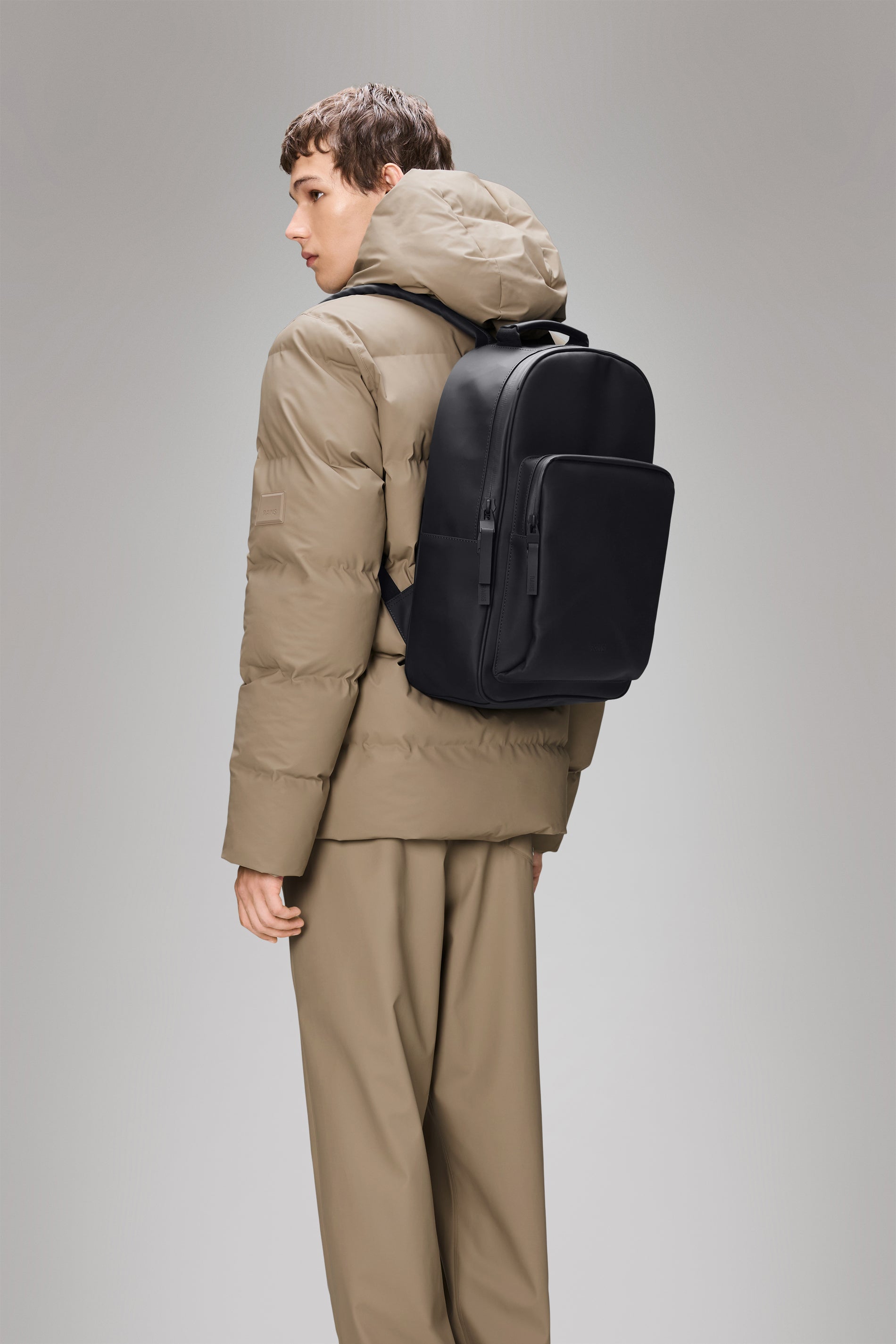 RAINS Book Daypack Large Black 15L H45 x D12 x W30 cm Backpack