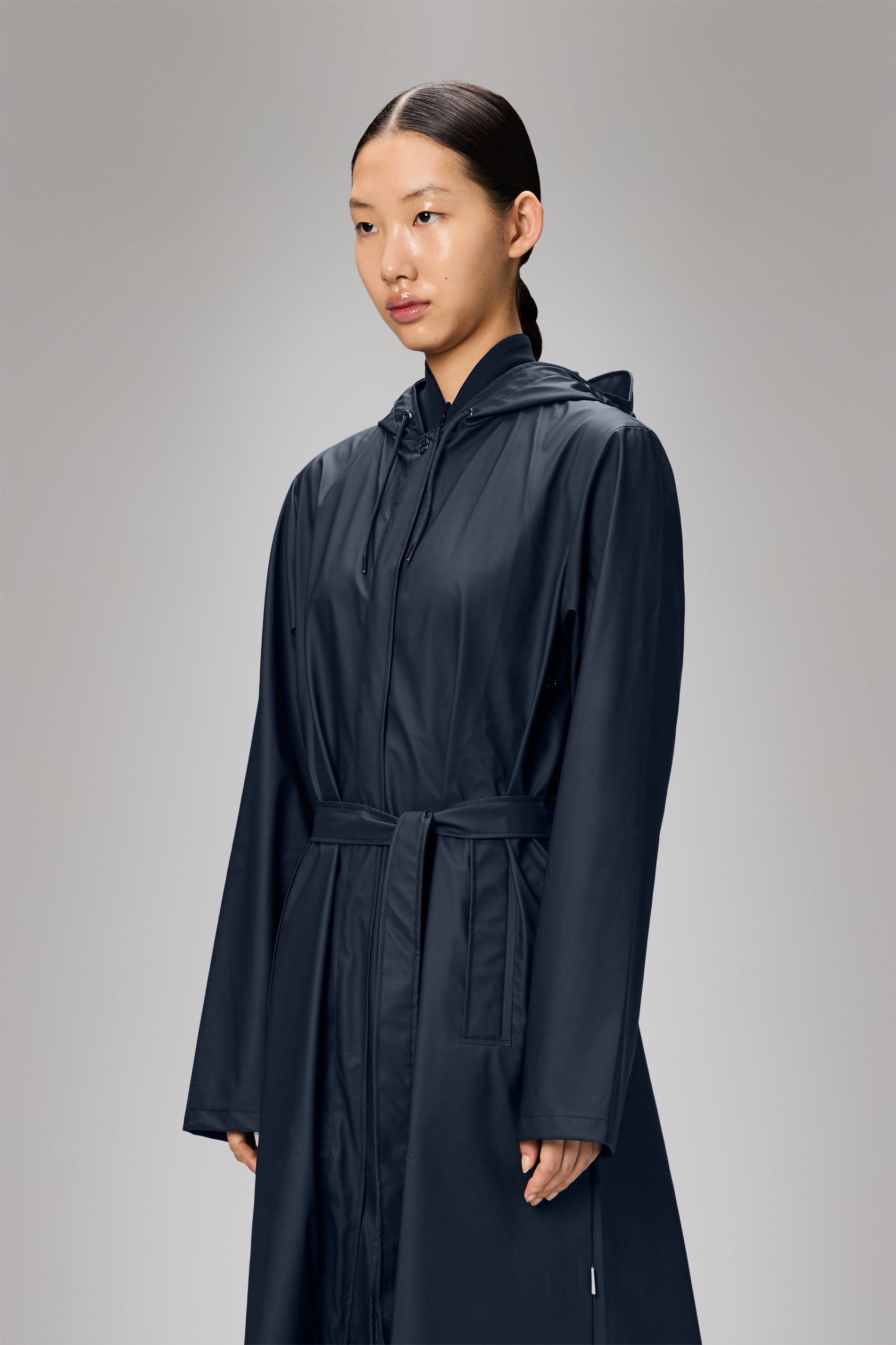 RAINS A-Line Longer W Jacket Navy Jacket