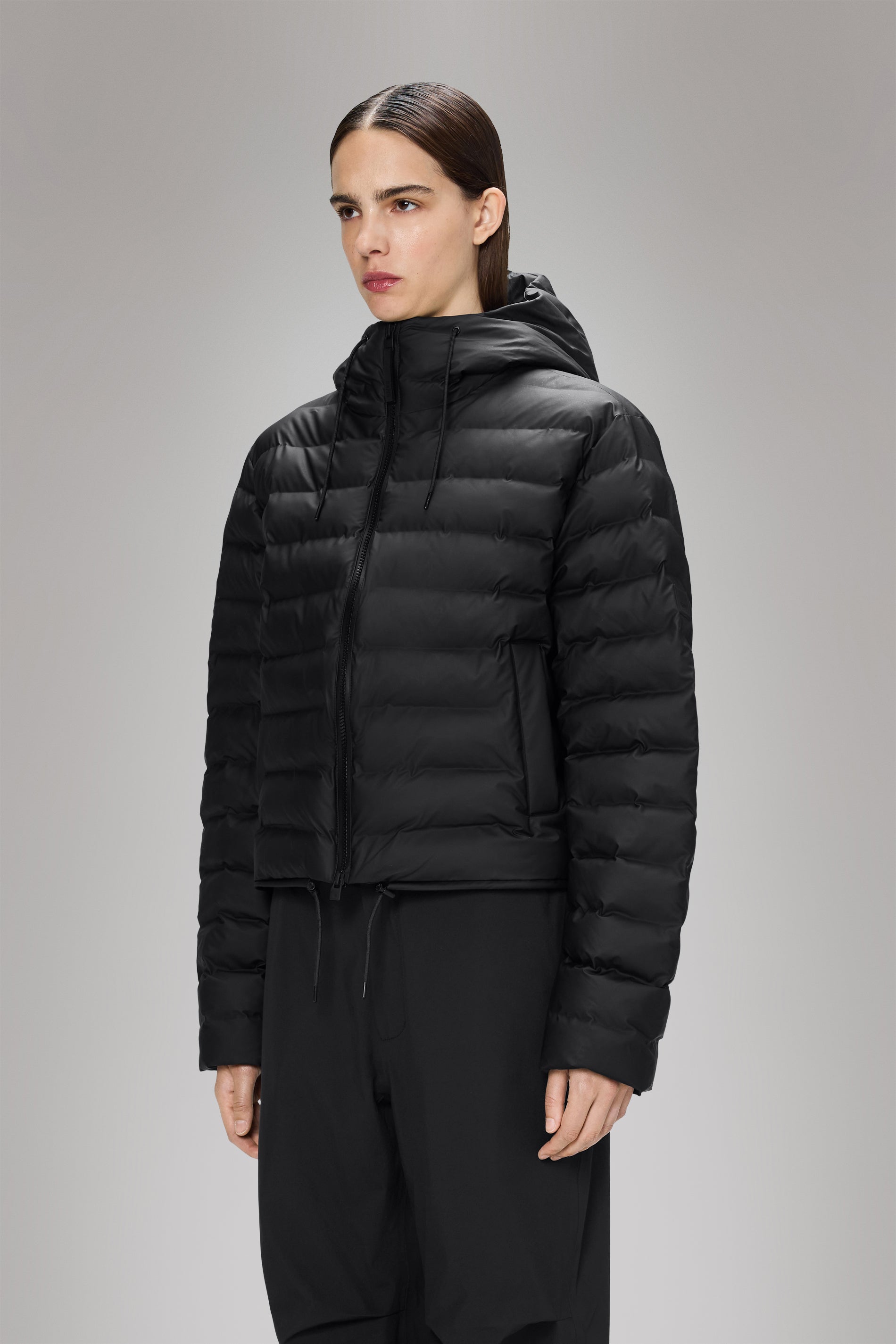 RAINS Lohja Short Puffer Jacket Black Jacket