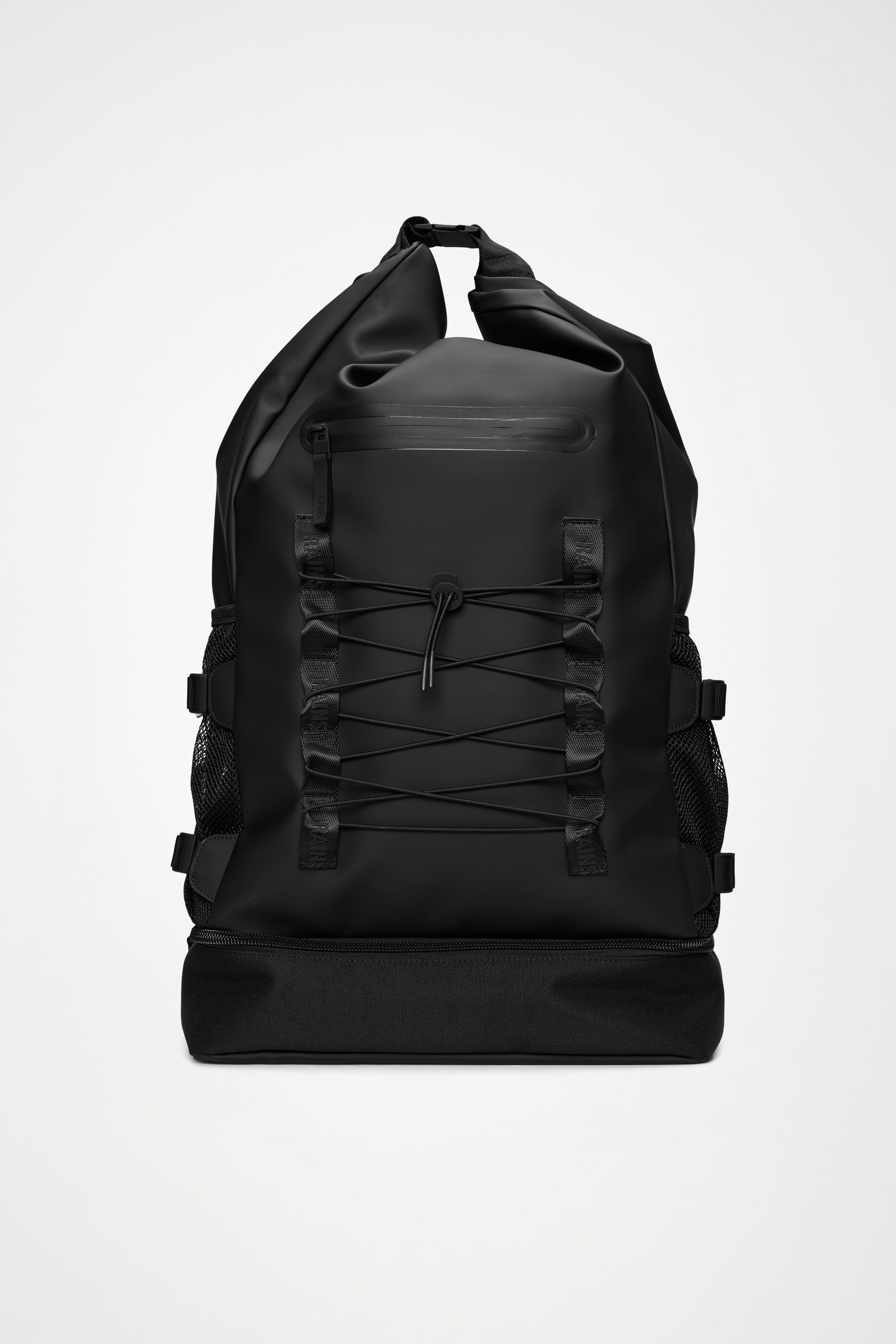 RAINS Trail Mountaineer Rolltop Large Black Backpack