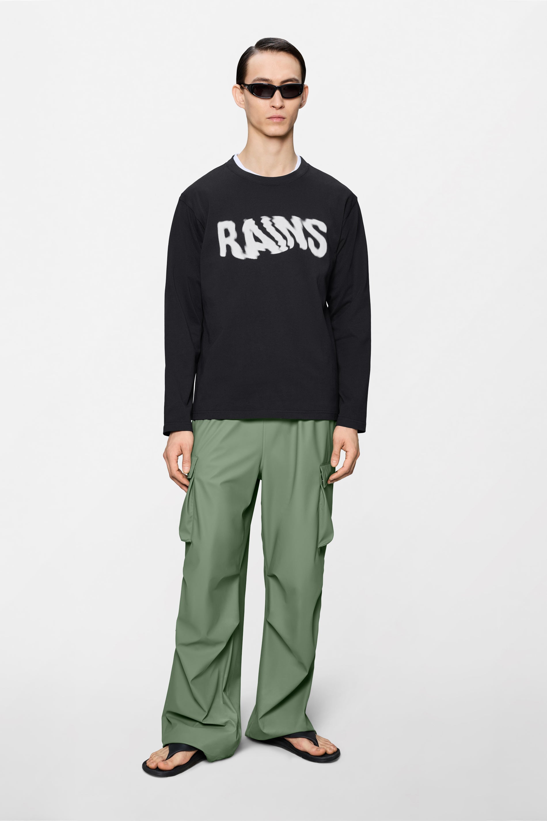 RAINS Classic Long Sleeve T-shirt Ripple Black Long Sleeve