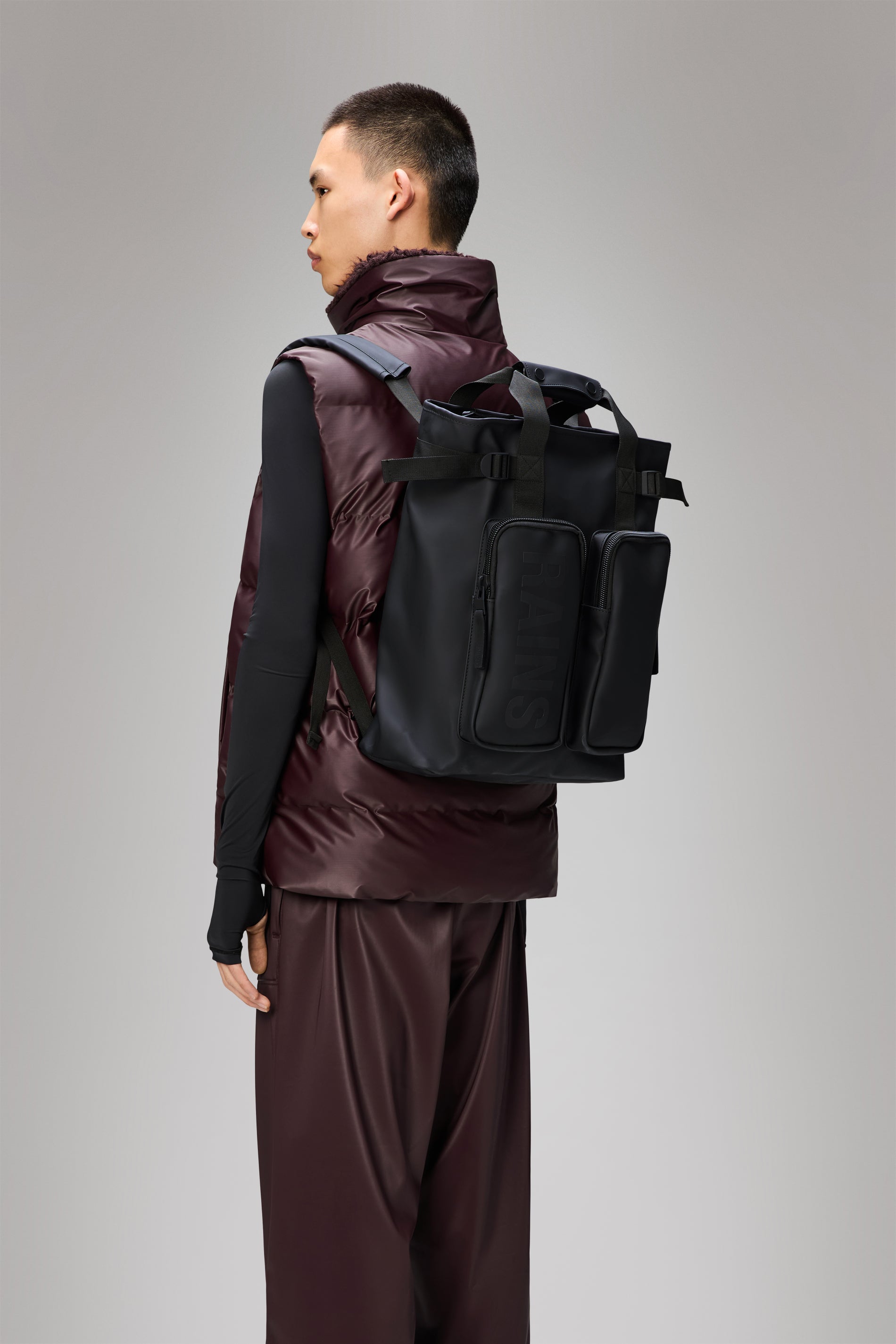 RAINS Texel Tote Backpack Black Backpack