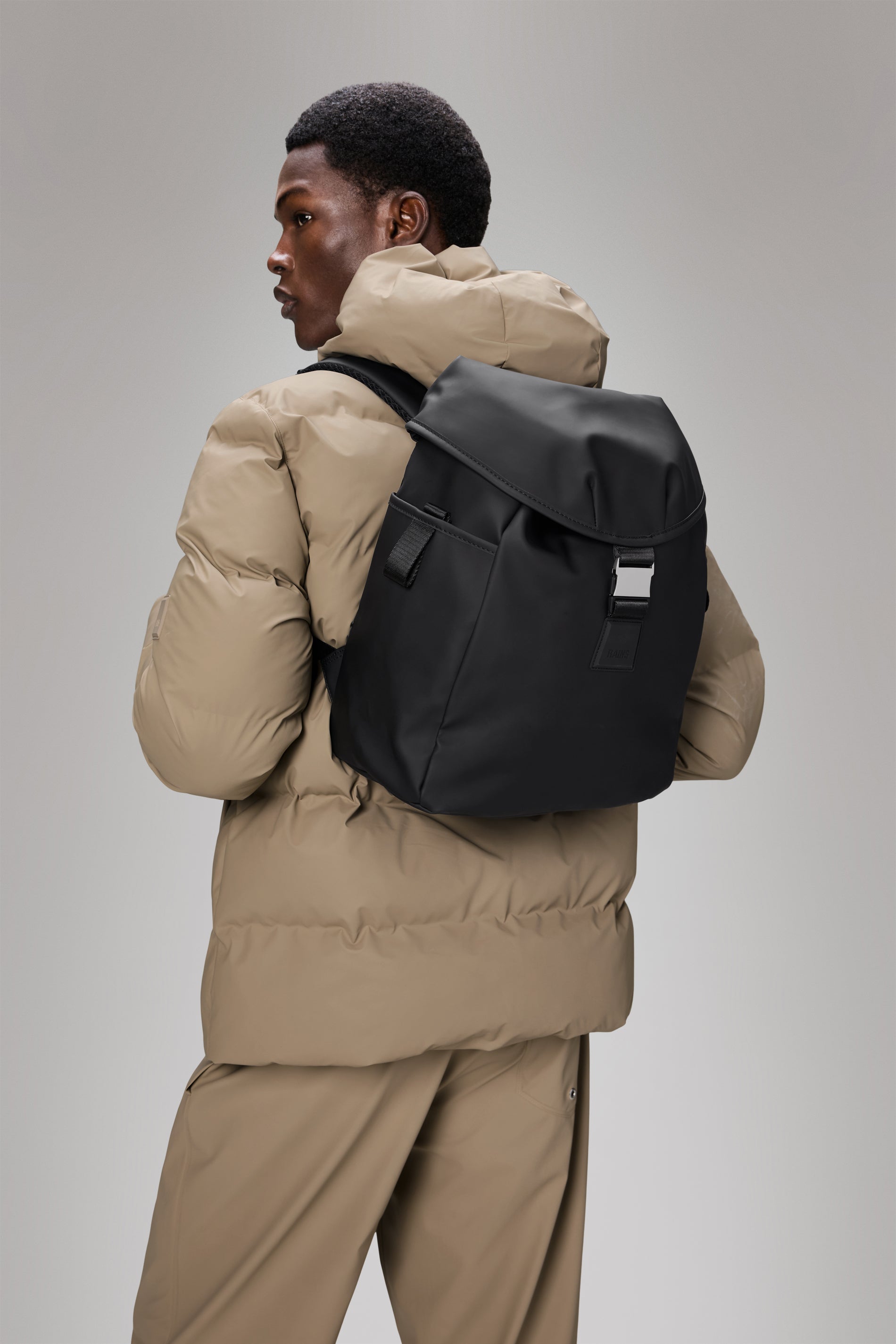 RAINS Valera Bucket Backpack Black Backpack