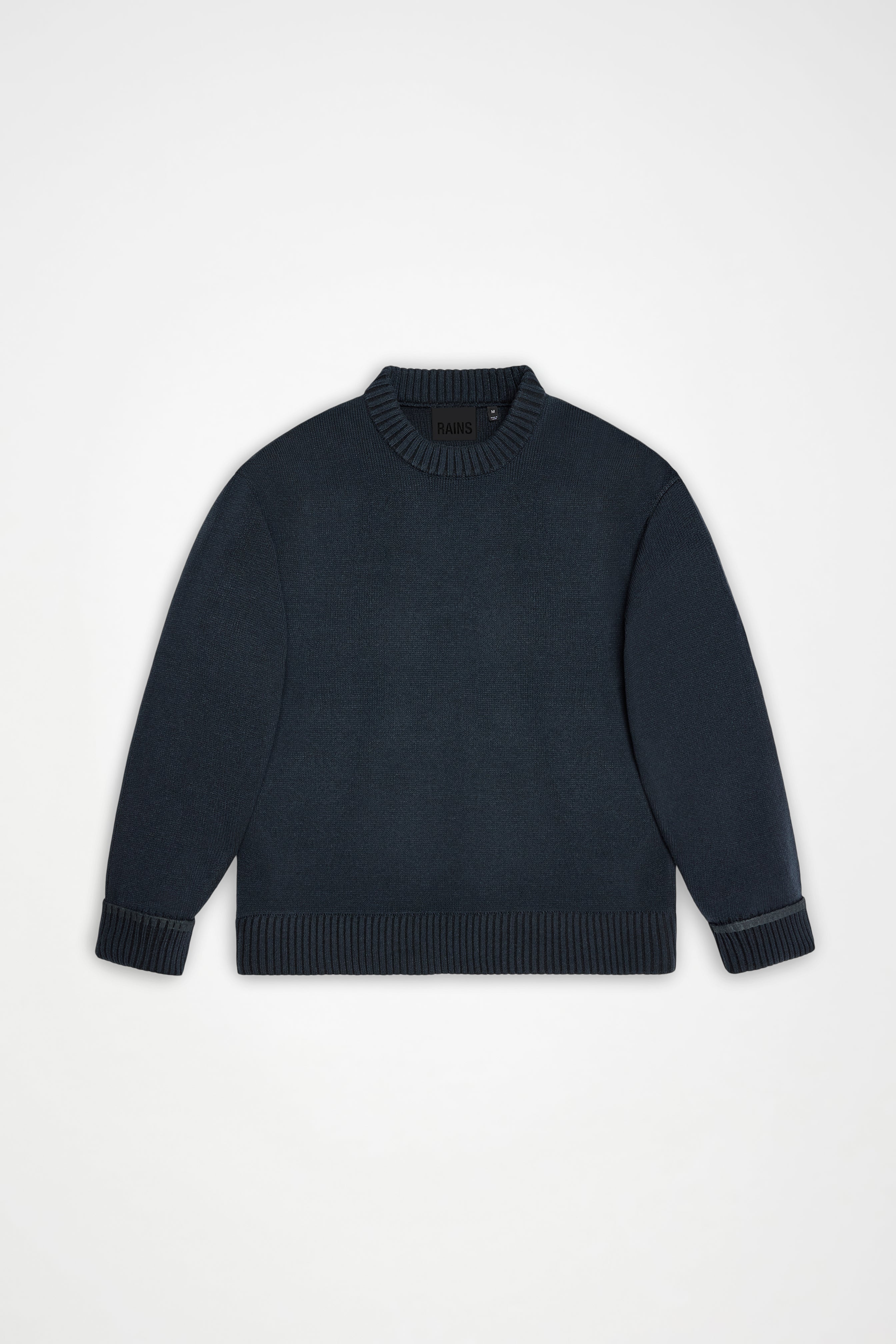 RAINS Sowa Knit Crew Neck Navy/Black Long Sleeve