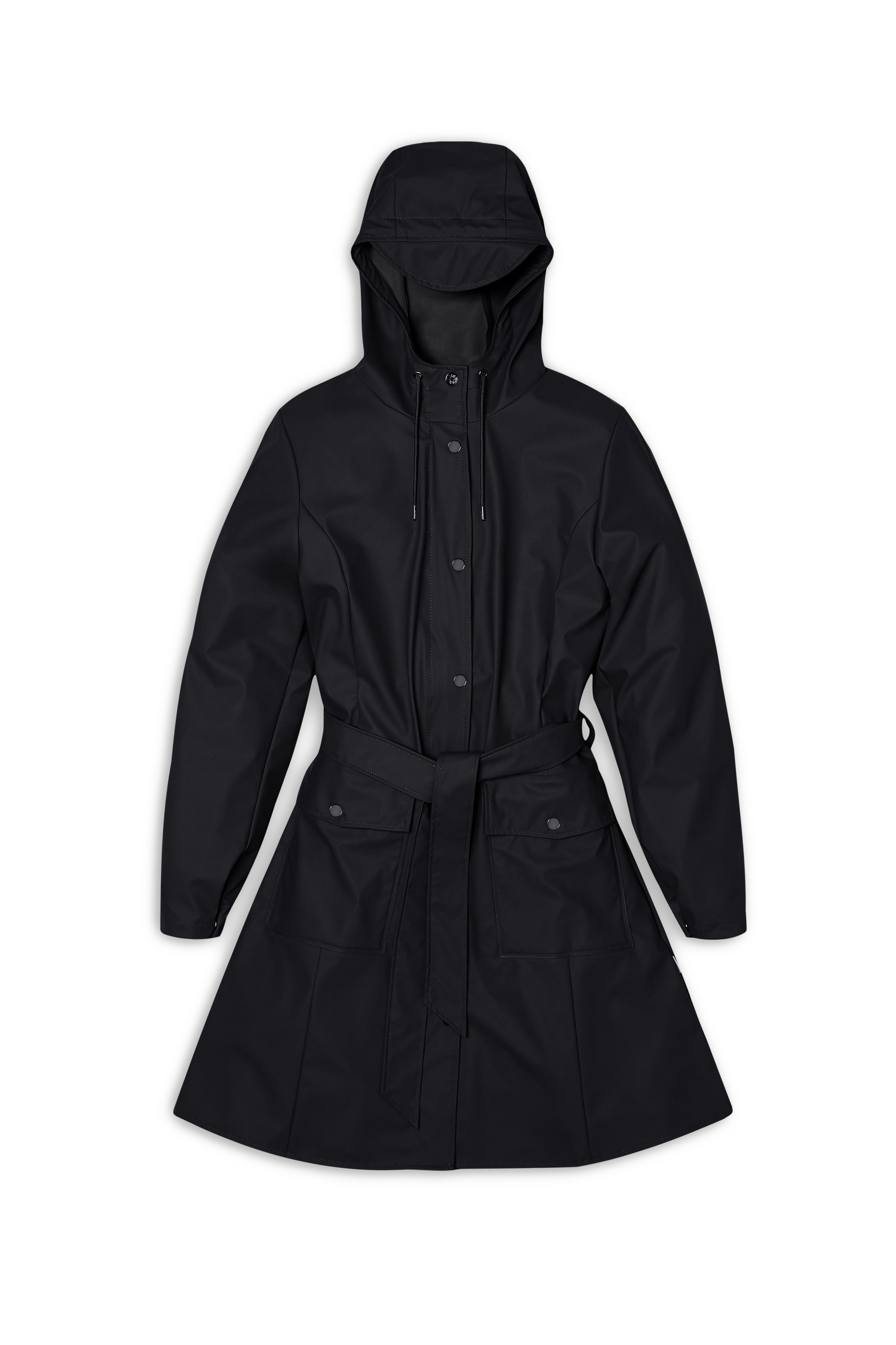 RAINS Curve Long Jacket
 Black Jacket