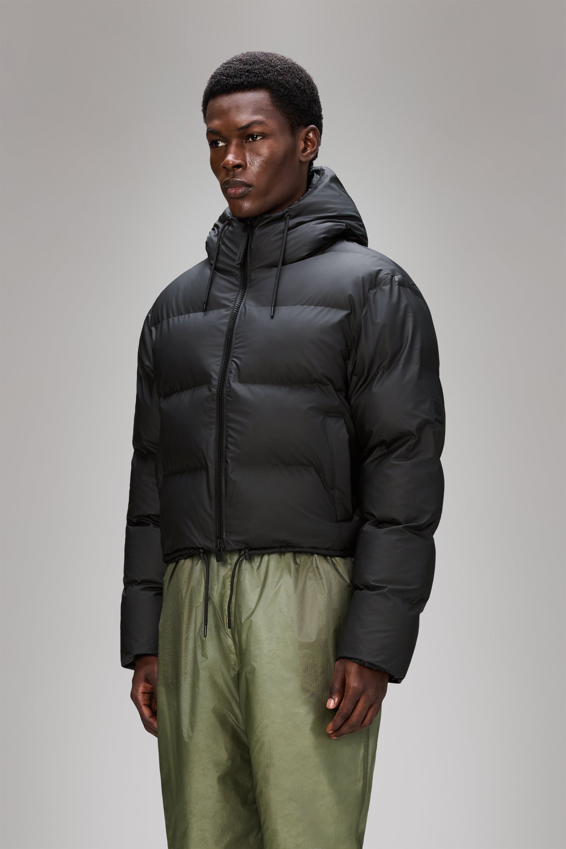 RAINS Alta Short Puffer Jacket Black Jacket